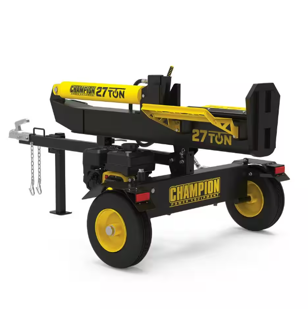 27 Ton 224 cc Gas Powered Hydraulic Wood Log Splitter with Vertical/Horizontal Operation and Auto Return