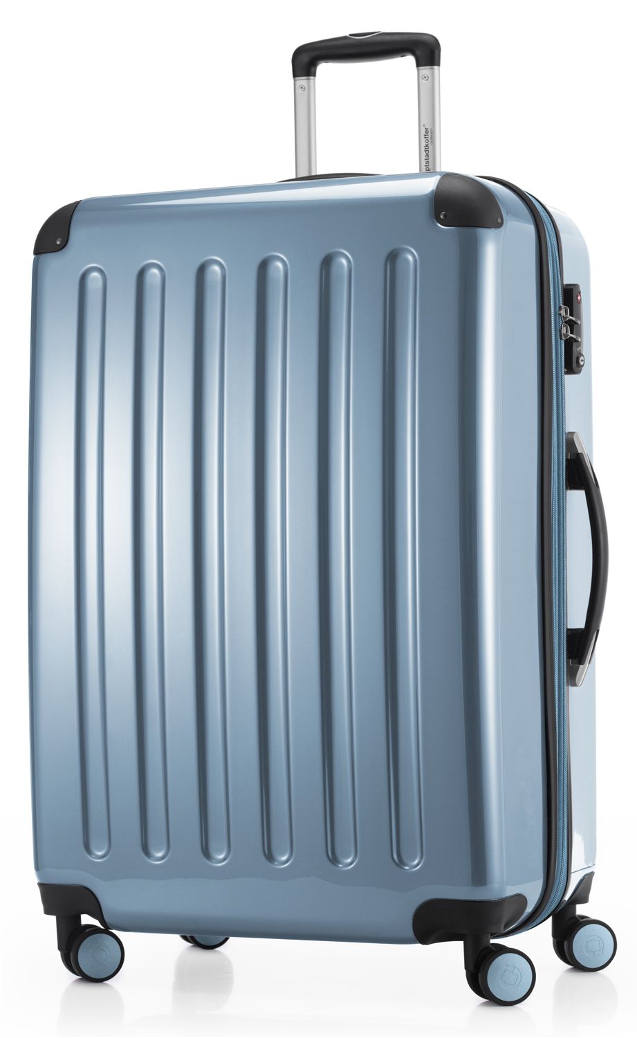 Alex - suitcase hard shell dark blue glossy, TSA, 65 cm, 74 liters