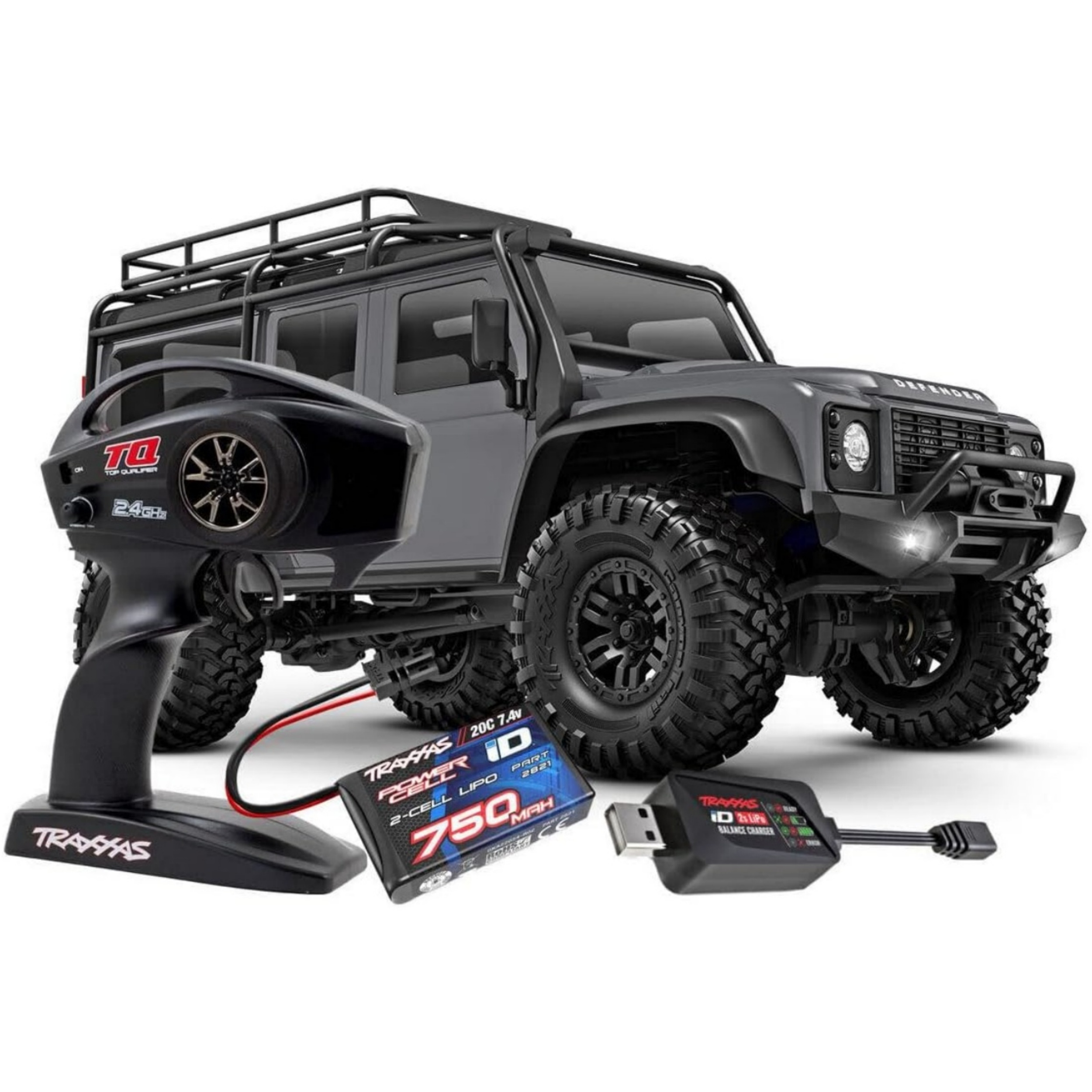Traxxas TRX-4M Silver 1/18 4x4 LD Land Rover Defender Scale Crawler with Battery Charger 4WD RTR