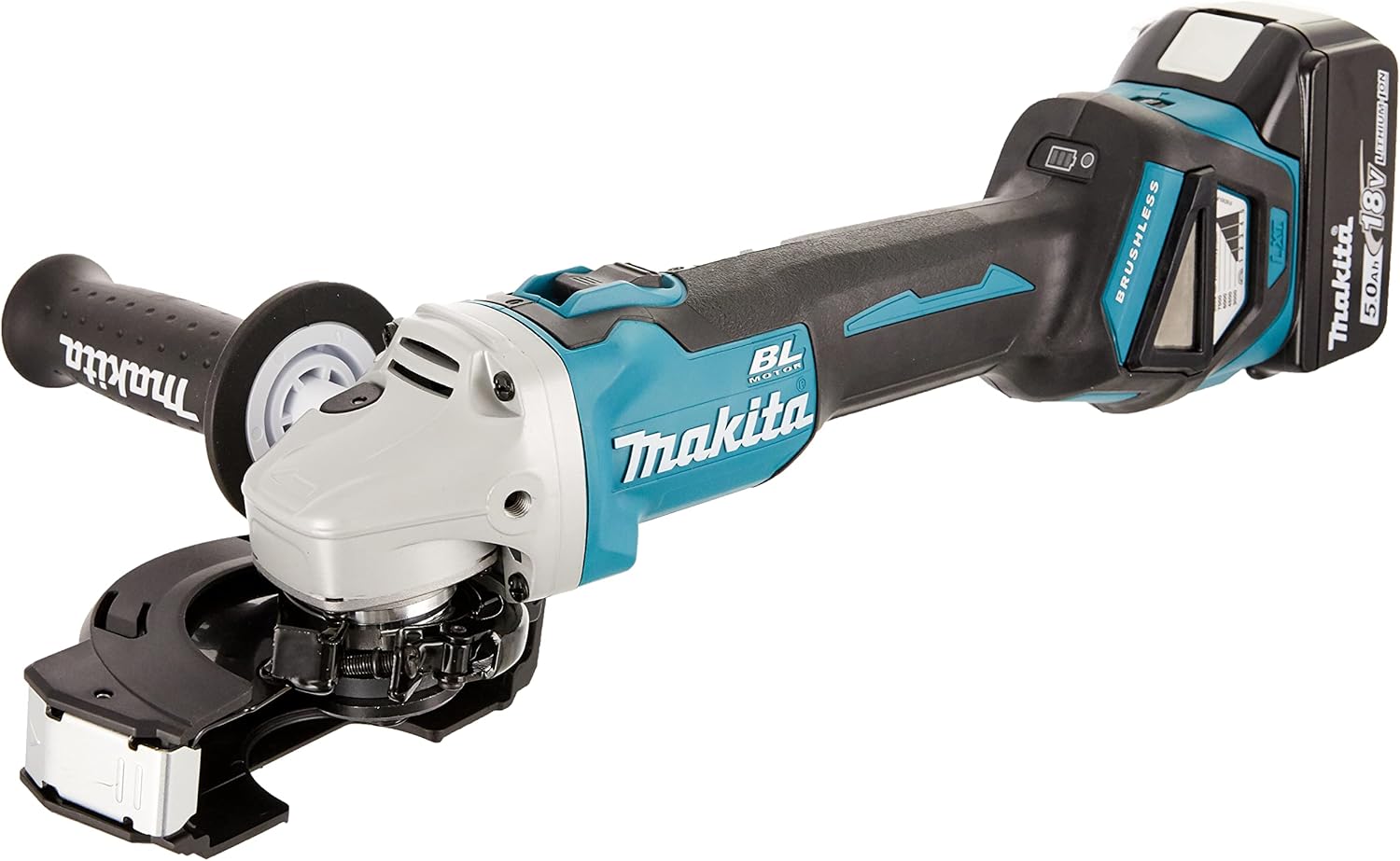 Makita DGA511RTJ Akku-Winkelschleifer 18 V / 5,0 Ah, 2 Akkus + Ladegerät Im MAKPAC