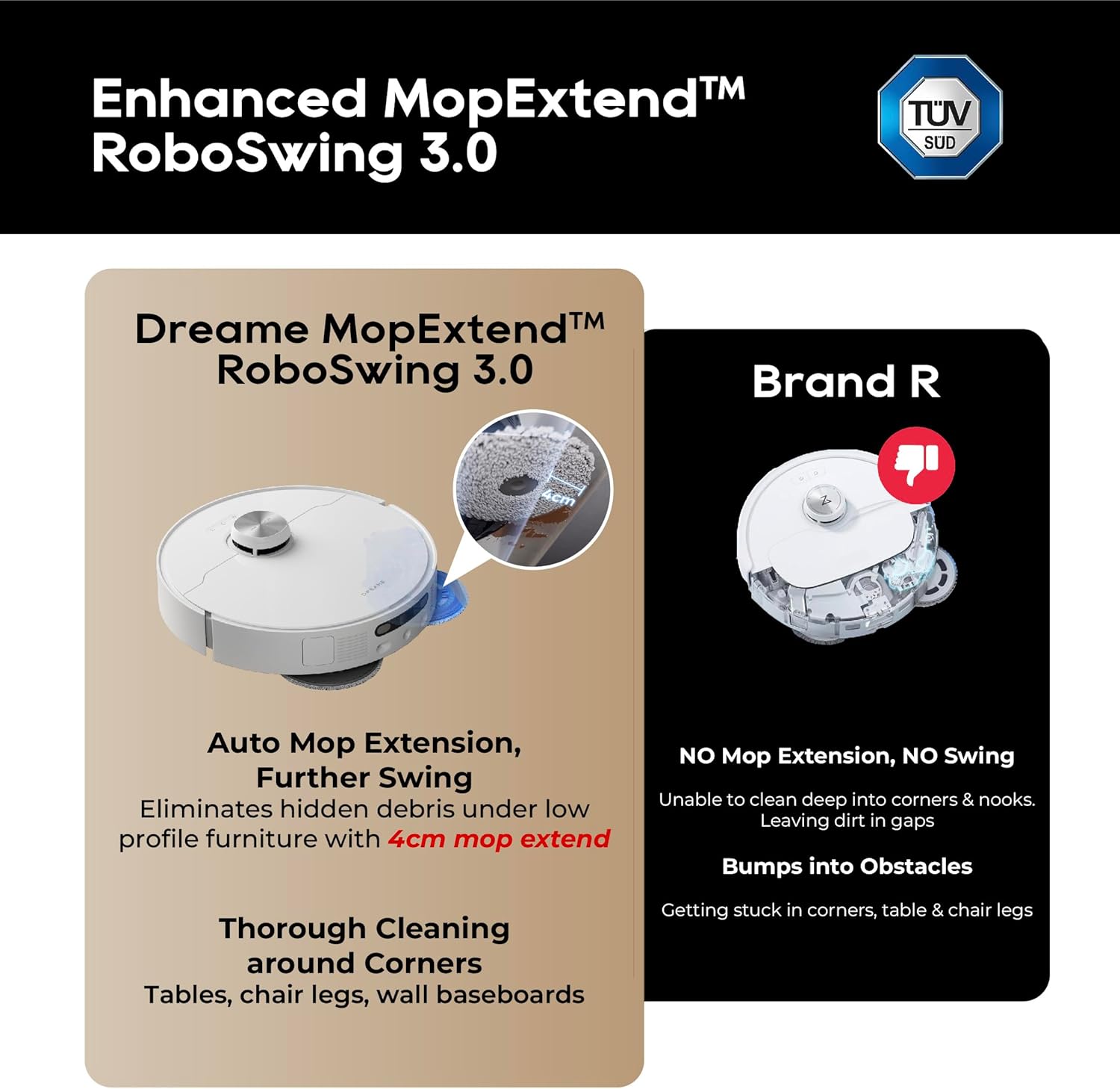 dreame L10s Ultra Robot Aspirateur Laveur avec Base Autonettoyante (Vidange Poussière, Nettoyage Automatique) AI Détection d'obstacles 3D, 5300Pa, Tapis Poils d'animaux, Batterie 210m, WiFi/APP/Alexa