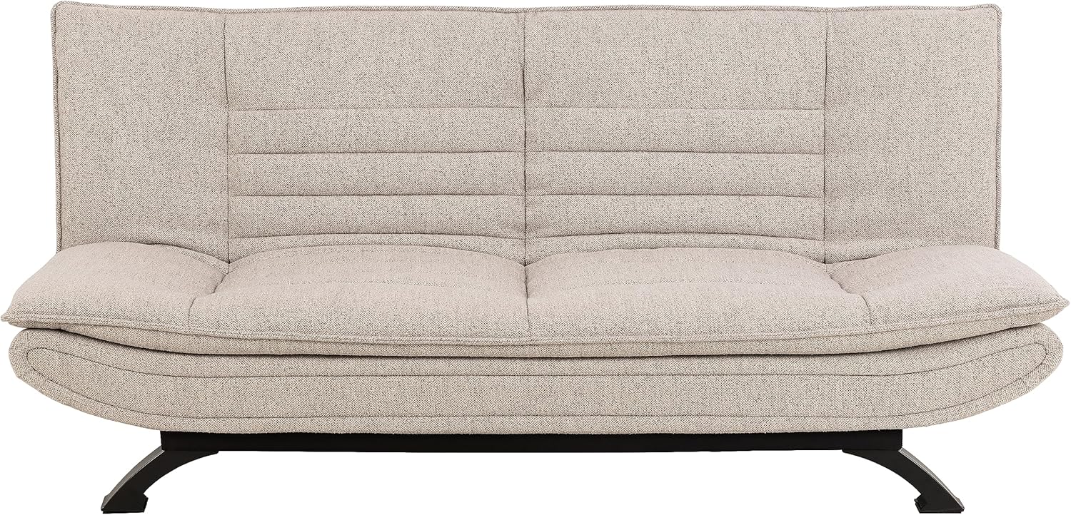 AC Design Furniture Jasper Sofa Bed W: 196 x H: 91 x D: 96 cm, Dark Grey/Black, Fabric/Metal