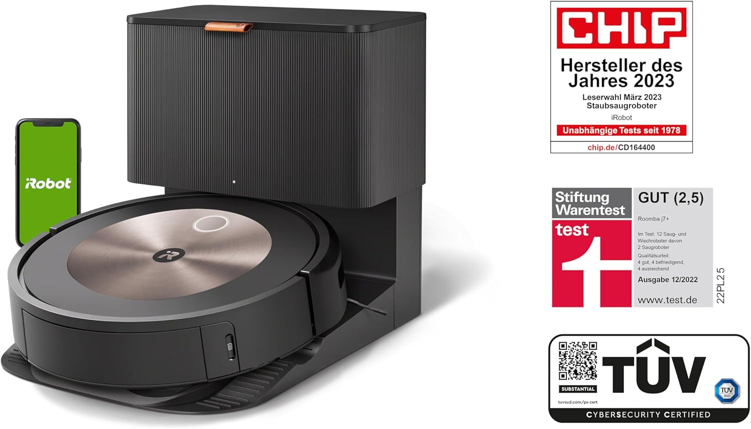 iRobot Roomba j7+ (j7556) Wi-Fi Enabled Robot Vacuum Cleaner With Automatic Suction Station