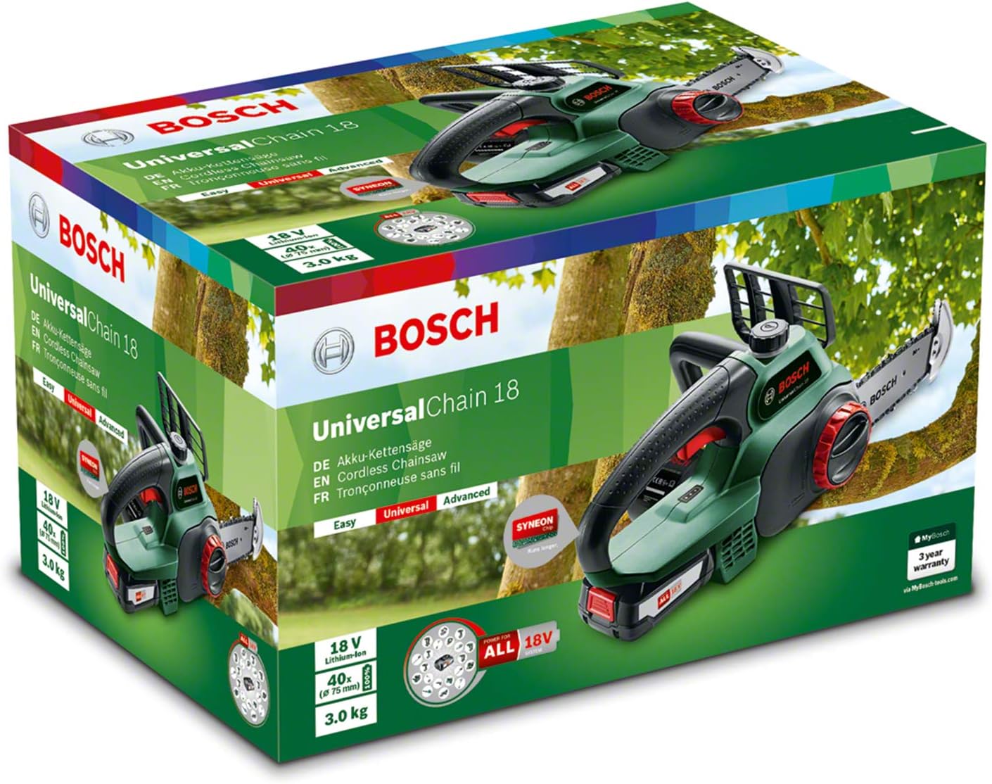 Bosch ADVANCEDCHAIN 36V-35-30 36v Cordless Chainsaw 350mm 2 x 2ah Li-ion Charger