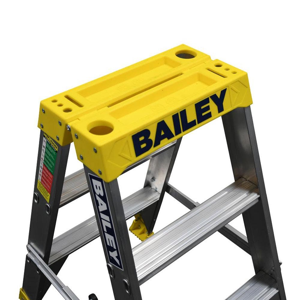 BAILEY 0.9m 150kg 3 Step Pro Aluminium Double Sided Big Top Ladder FS13966