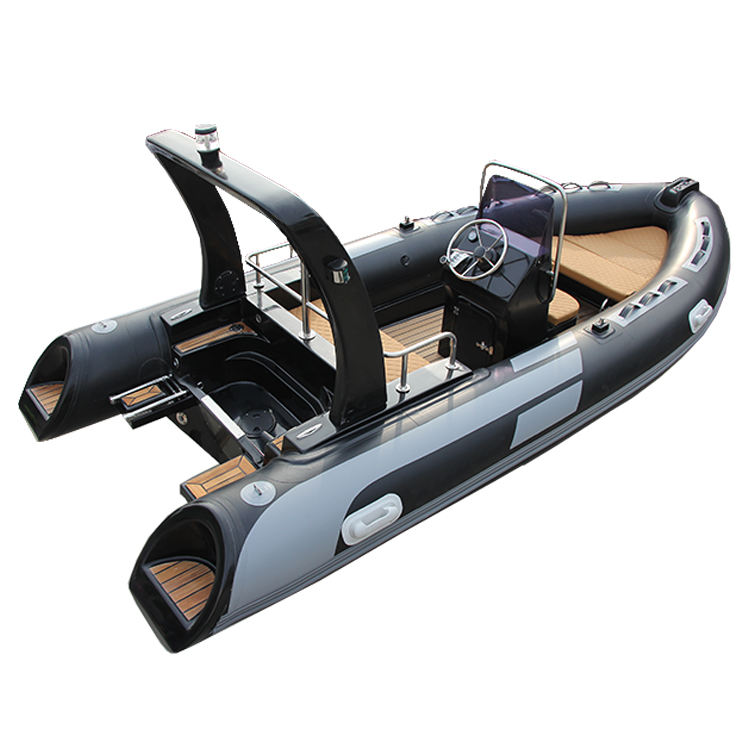 Sale Hypalon/PVC 4.8m RIB Boat Deep V Fiberglass Hull Inflatable RIB Boat 480 for Fishing with Engine