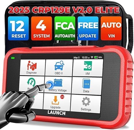 LAUNCH CRP129E V2.0 obd2 Diagnosegerät Auto,KFZ-Codeleser EOBD Tester für ABS/SRS/Motor/Getriebe mit 12 Reset Service für DPF,Öl,EPB,SAS,TPMS,BMS,Drosselklappe regulieren,Injektor Codierung,FCA SGW