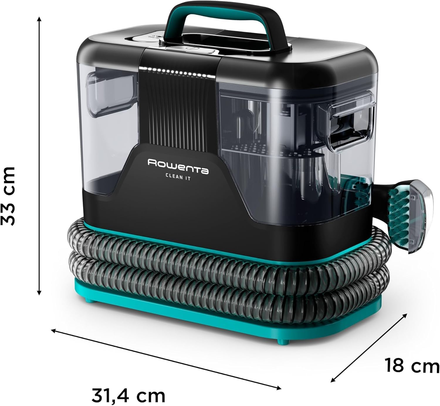 Rowenta Clean It, Aspirador de tapicerías, Limpieza Rápida y Fácil, Apto para Suciedad de Mascotas, Alfombras, Interior del Coche, 750w, 6acc, IN5020F0