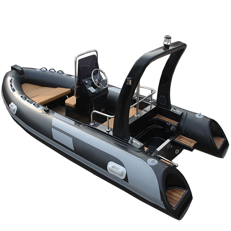 Sale Hypalon/PVC 4.8m RIB Boat Deep V Fiberglass Hull Inflatable RIB Boat 480 for Fishing with Engine