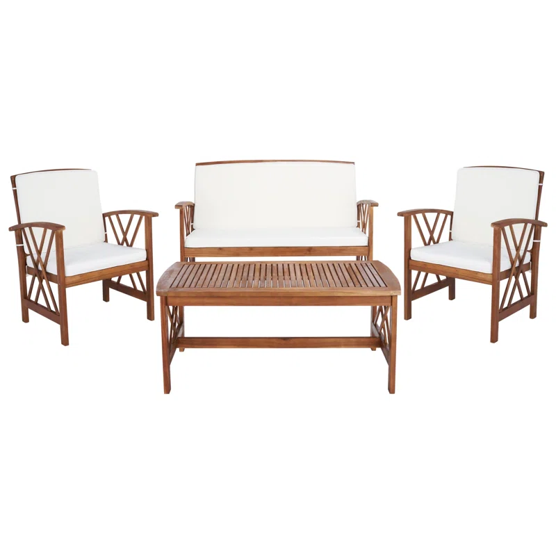 Aana Wicker 4 - Person Garden Lounge Set with Cushions