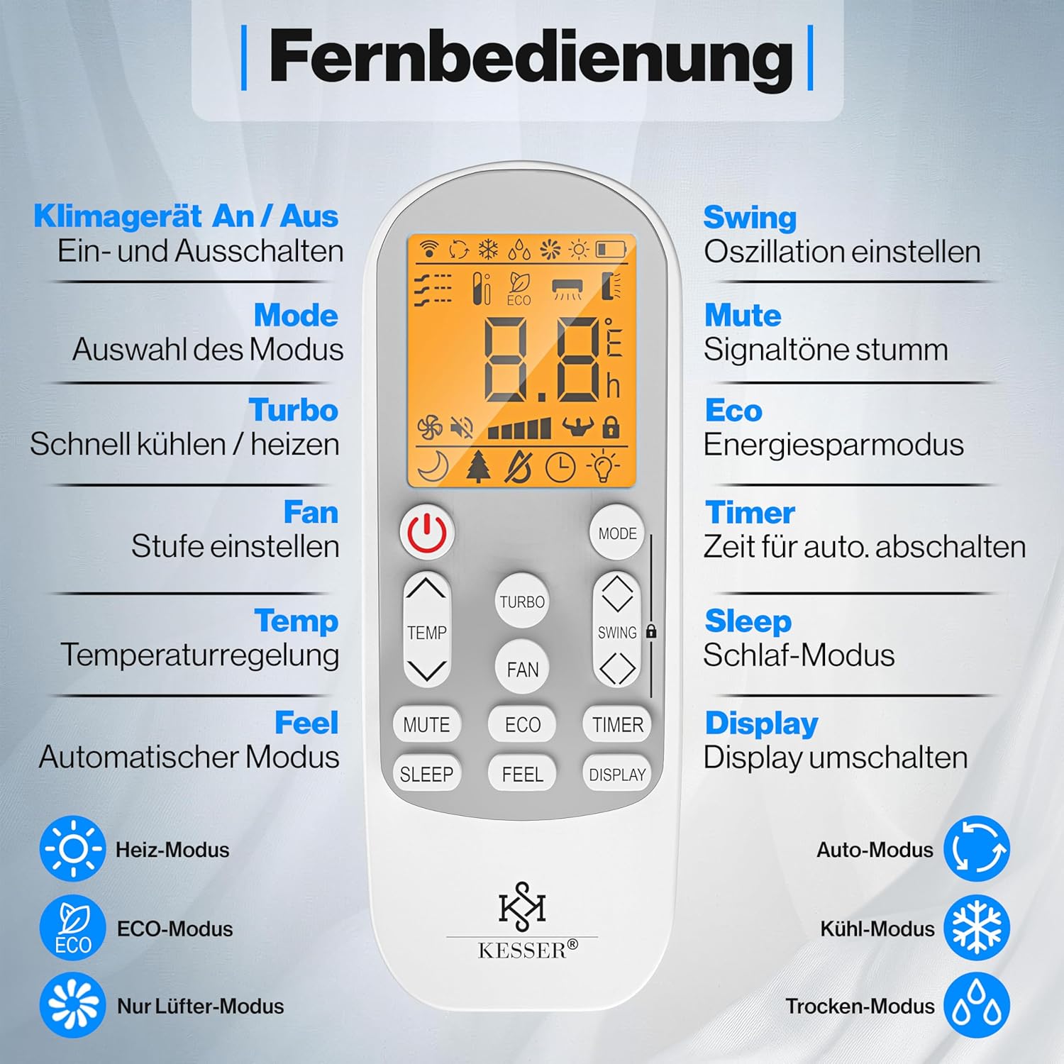KESSER® Split Air Conditioning Set with WiFi / App Function - Cooling A++ + / Heating A+