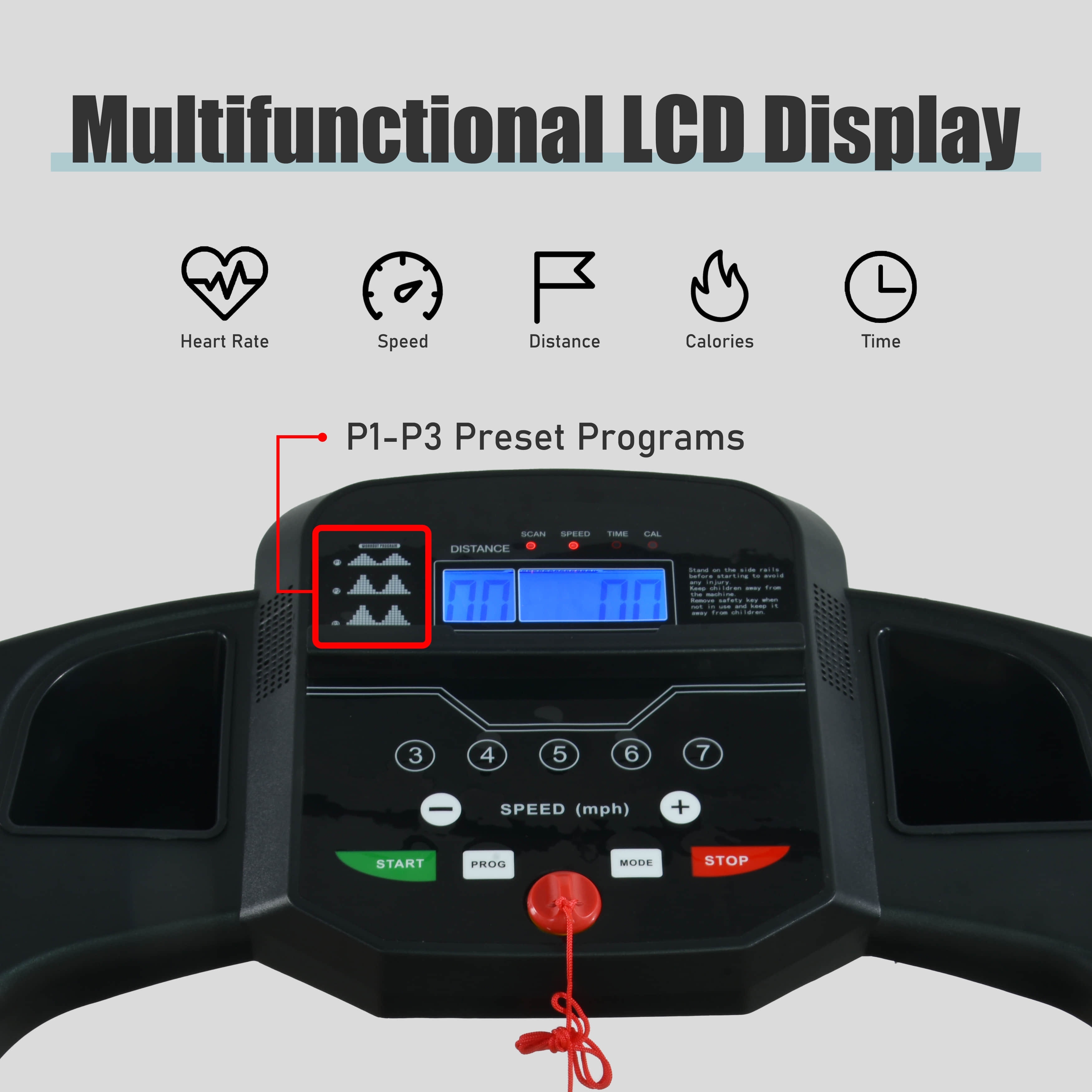 800W Folding Treadmill Electric Motorized Power Running - 48L x 25W x 48H