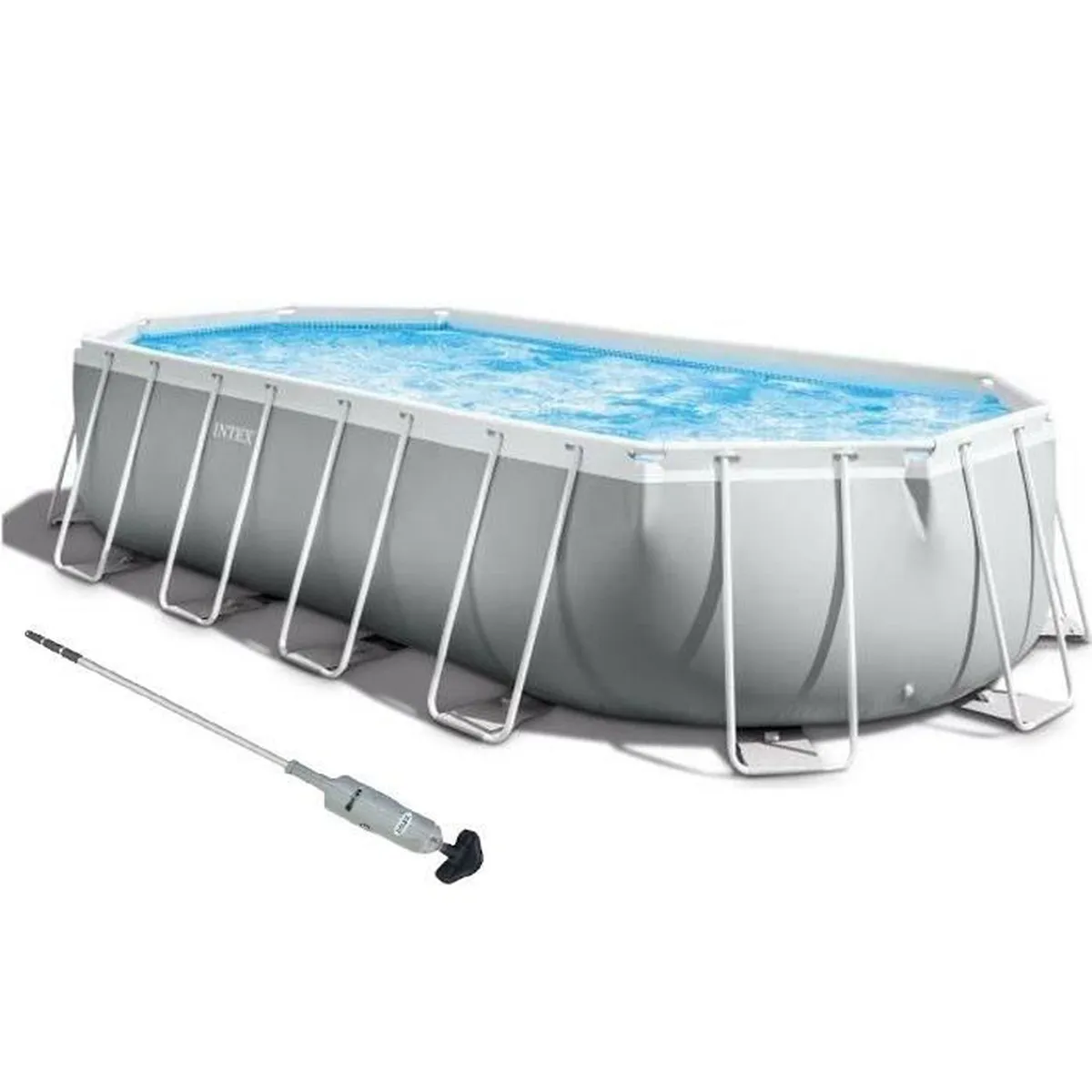 Kit piscine prism frame ovale tubulaire (l)6,10 x (l)3,05 x (h)1,22m et chauffage solaire