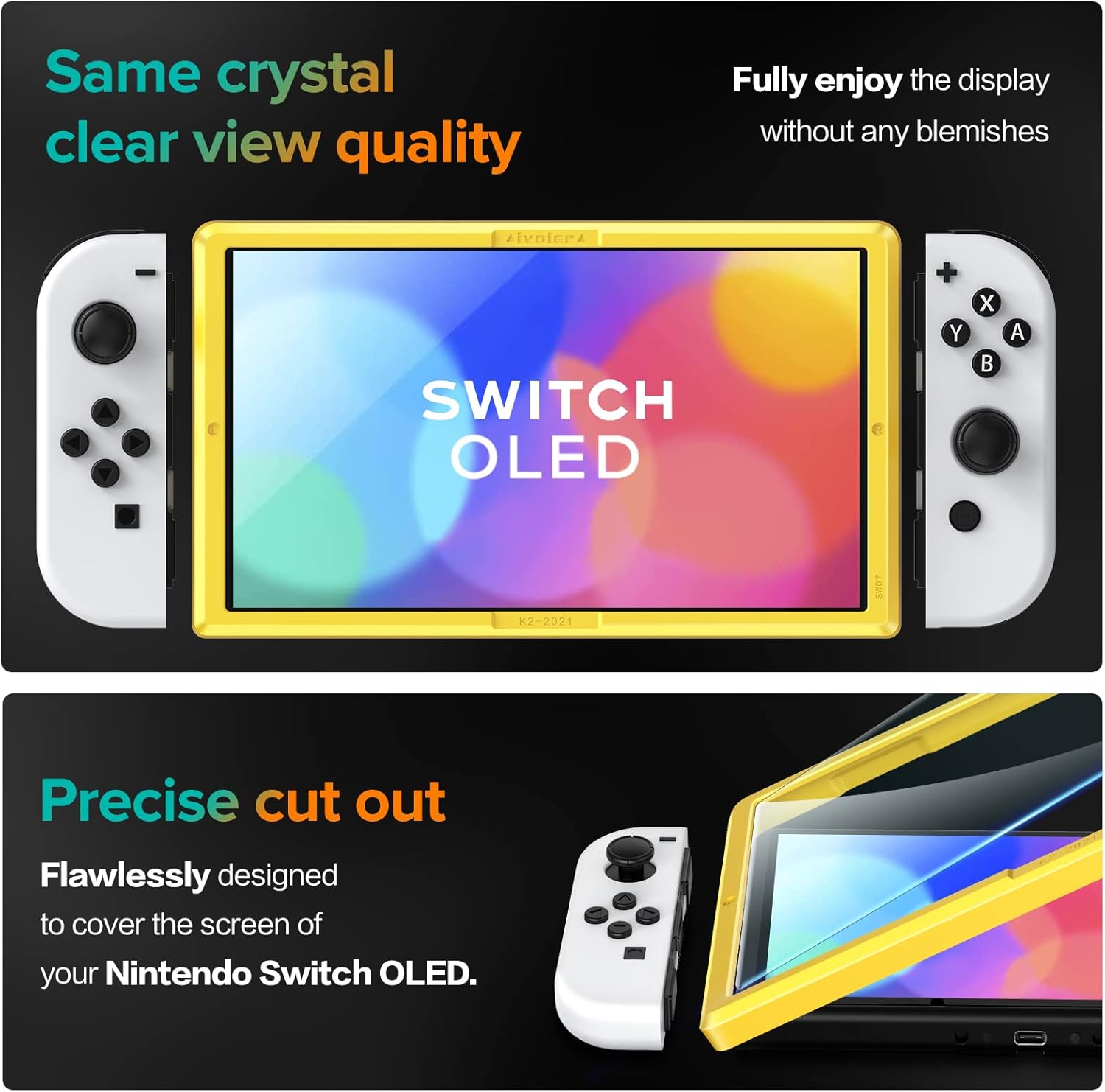 ivoler Pack of 4 Tempered Glass Compatible with Nintendo Switch 2 Model 2025, with Free Installation Kit, Screen Protector Film - 9H Glass - Anti-Scratch - Bubble-Free
