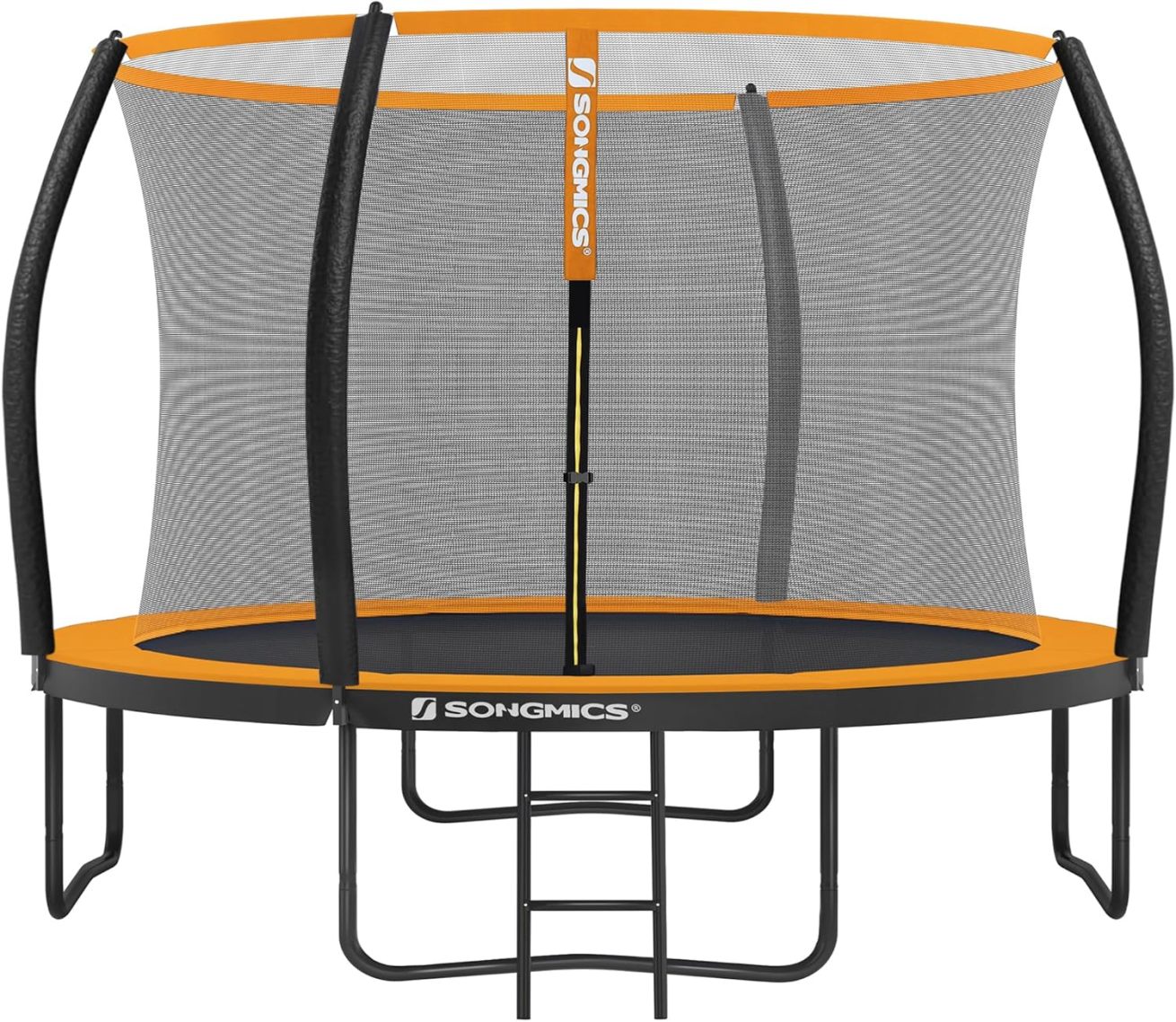 SONGMICS Outdoor Trampoline Ø 427 cm, Round Garden Trampoline for Children with Safety Net, Edge Cover, Ladder and Padded Poles