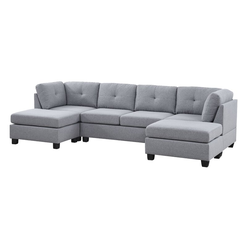 Chenault 92′′ Wide Reversible Modular Sofa & Chaise With Ottoman