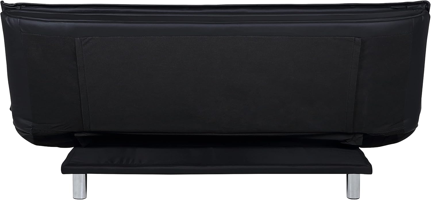 AC Design Furniture Jasper Sofa Bed W: 196 x H: 91 x D: 96 cm, Dark Grey/Black, Fabric/Metal