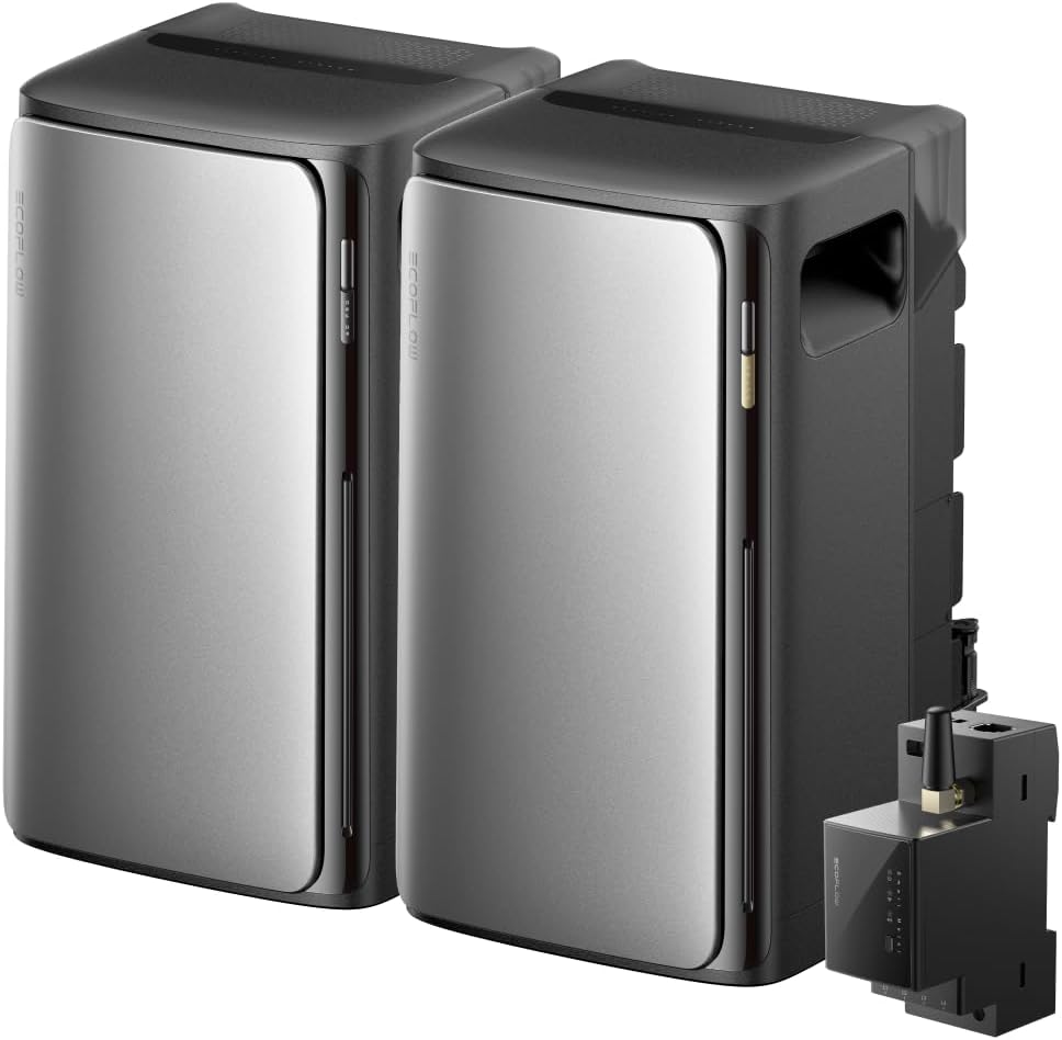 ECOFLOW STREAM Ultra und AC Pro 3,84kWh, Balkonkraftwerk mit Speicher, 3600W Solareingang, 2300W Dual AC-Anschlüsse, erweiterbarer Kapazität bis zu 11,52kWh, 6000 Ladezyklen, Smart AI, Plug&Play