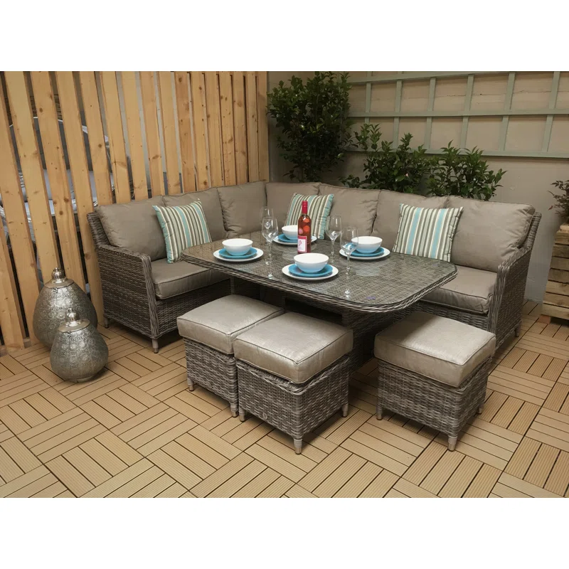 Auberta Wicker 9 - Person Garden Lounge Set
