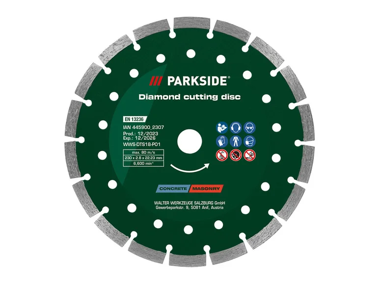 PARKSIDE Kit de disques à trononner ou ébavurer ou Disque à trononner diamanté,  230 mm