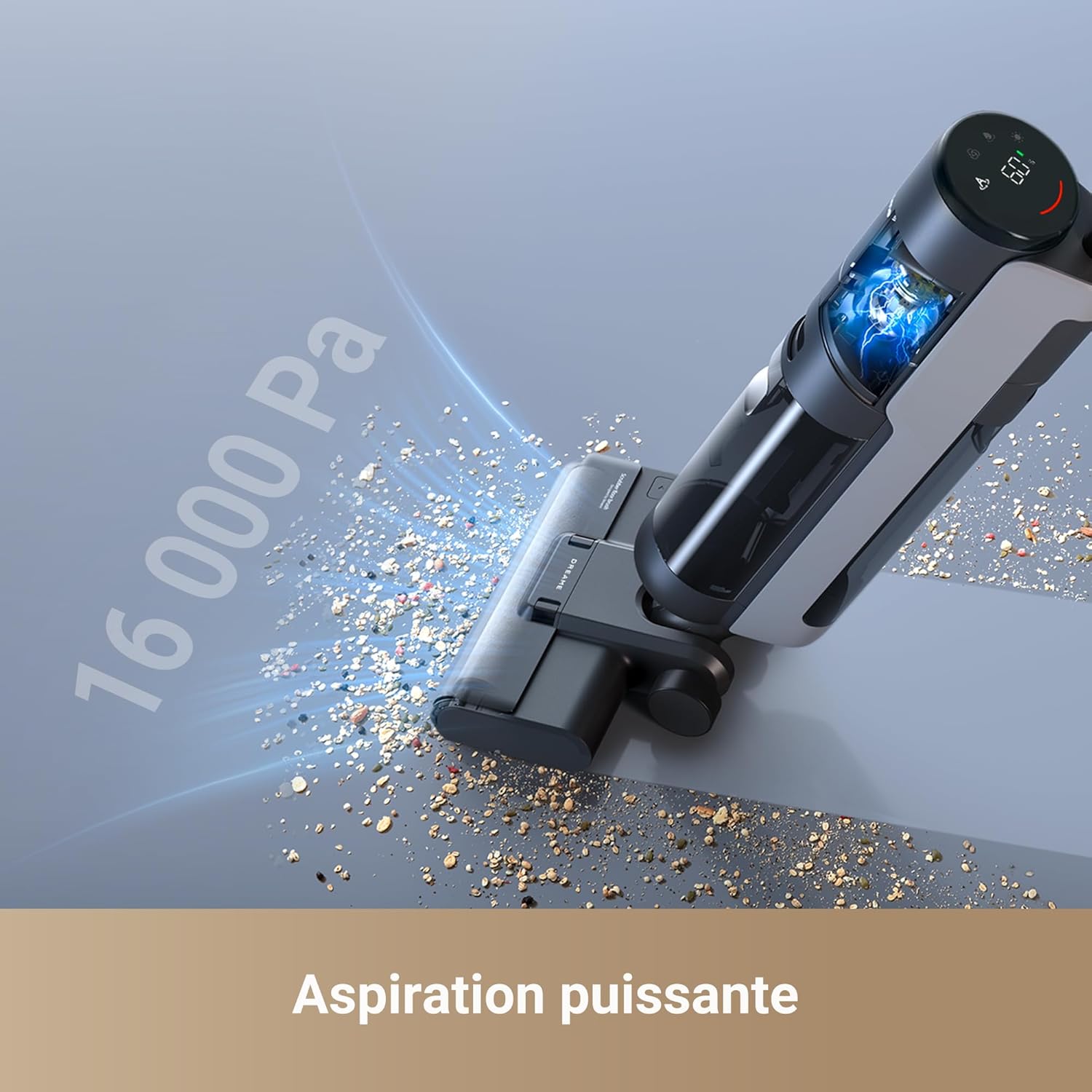 dreame H12 Pro Ultra Wet and Dry Vacuum Cleaner, 60°C Wash, 30 Min Dry, Auto Double Rotating Cleaning with Heavy Duty Scraper, 16 kPa Suction, 2 Edge Brush, Intelligent Detection