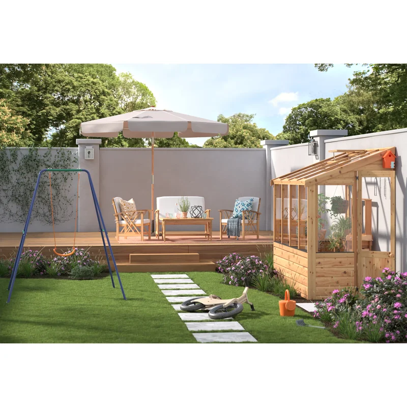 Aana Wicker 4 - Person Garden Lounge Set with Cushions