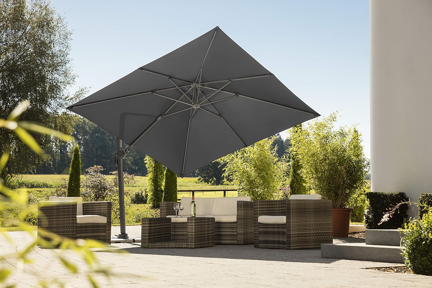 Schneider Rhodes Twist Parasol Approx. 300 x 300 cm Anthracite