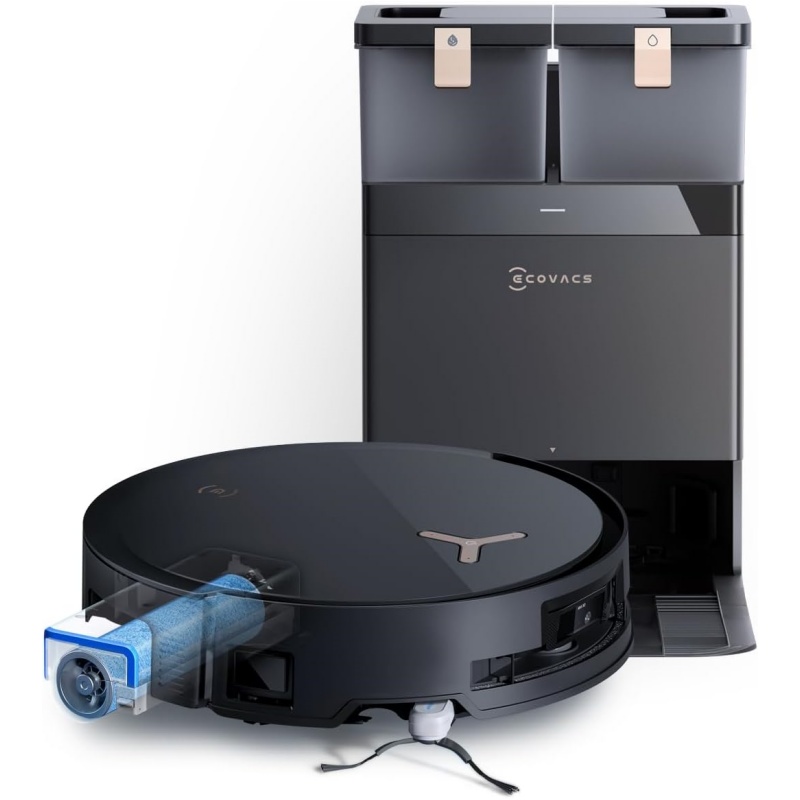 ECOVACS X8 PRO OMNI Robot Vacuum Cleaner with All-In-One Station, 18000Pa Power, Instant Automatic Cleaning OZMO ROLLER, 75℃ Hot Water Cleaning, Automatic Cleaning Solution Addition