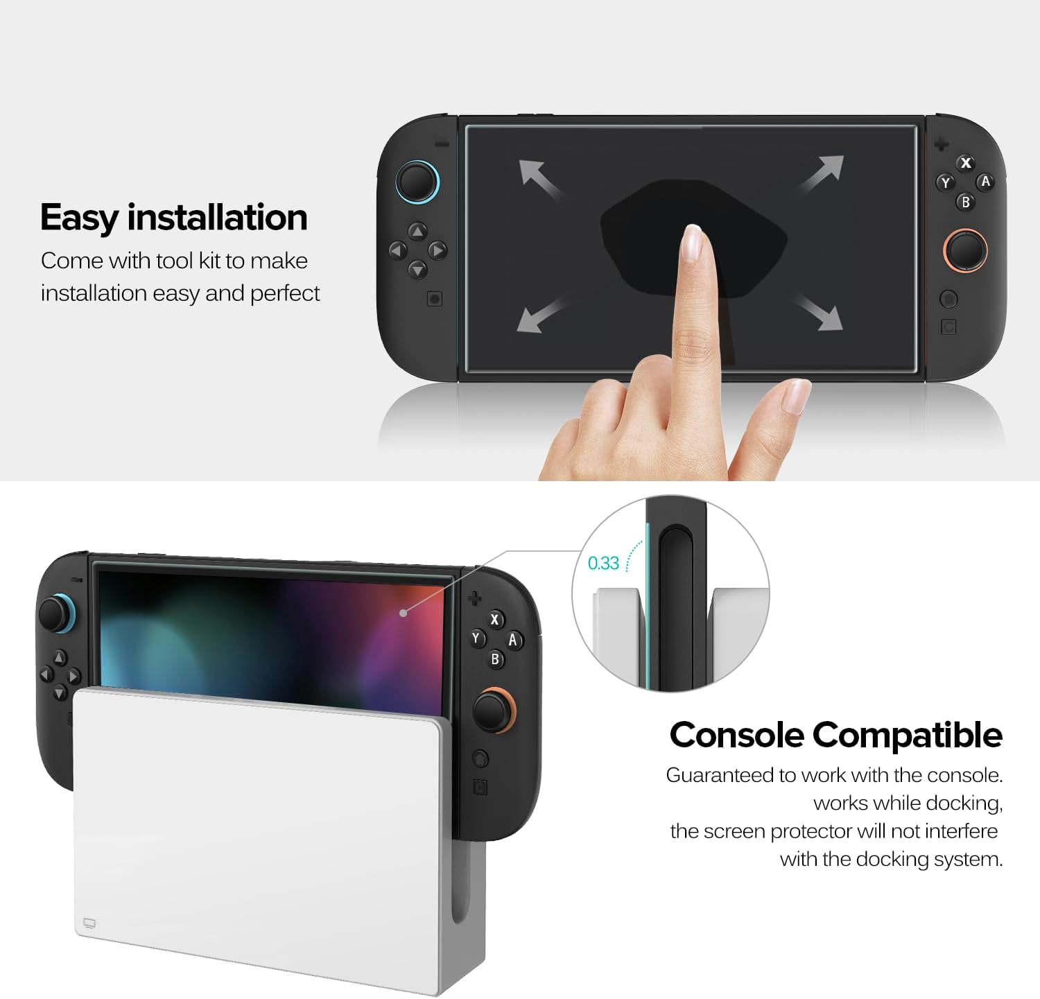 ivoler Pack of 4 Tempered Glass Compatible with Nintendo Switch 2 Model 2025, with Free Installation Kit, Screen Protector Film - 9H Glass - Anti-Scratch - Bubble-Free