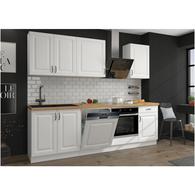 Stilo Country House Kitchen Unit, White, 250 cm, Fitted Kitchen Unit, Expandable