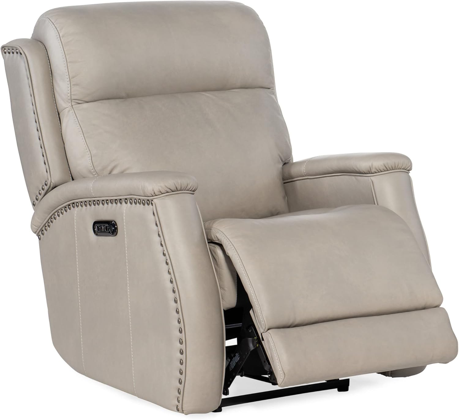 Rhea Zero Gravity Power Recliner with Power Headrest in Gray Leather by Hooker