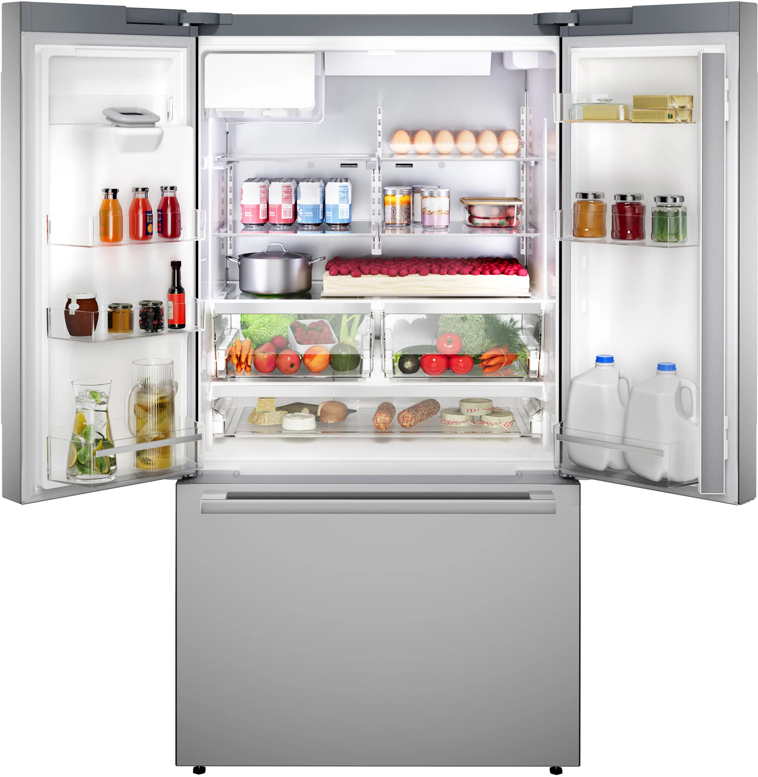 Bosch B36FD52SNS 500 Series French Door Bottom Mount Refrigerator 36'' Stainless steel (with anti-fingerprint), Total No Frost