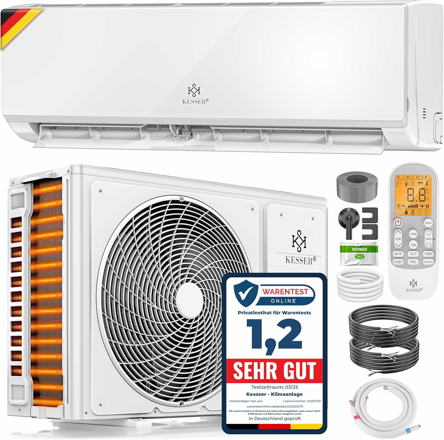 KESSER® Split Air Conditioning Set with WiFi / App Function - Cooling A++ + / Heating A+