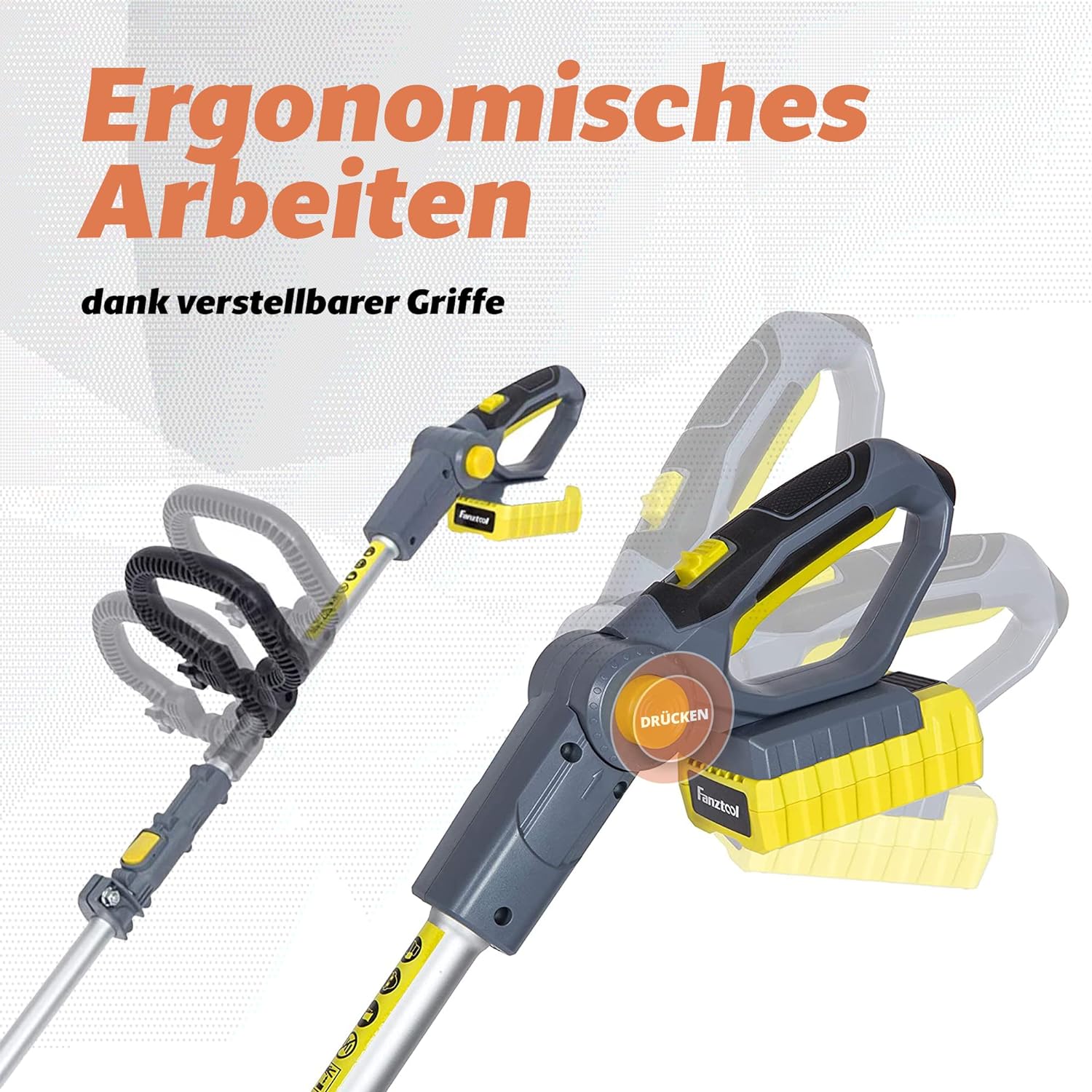 FANZTOOL 20 V Motor Hoe, Mini Tiller, Garden Hoe, Cultivator, 20 cm Working Width and Powerful 2.5 Ah Li-ion