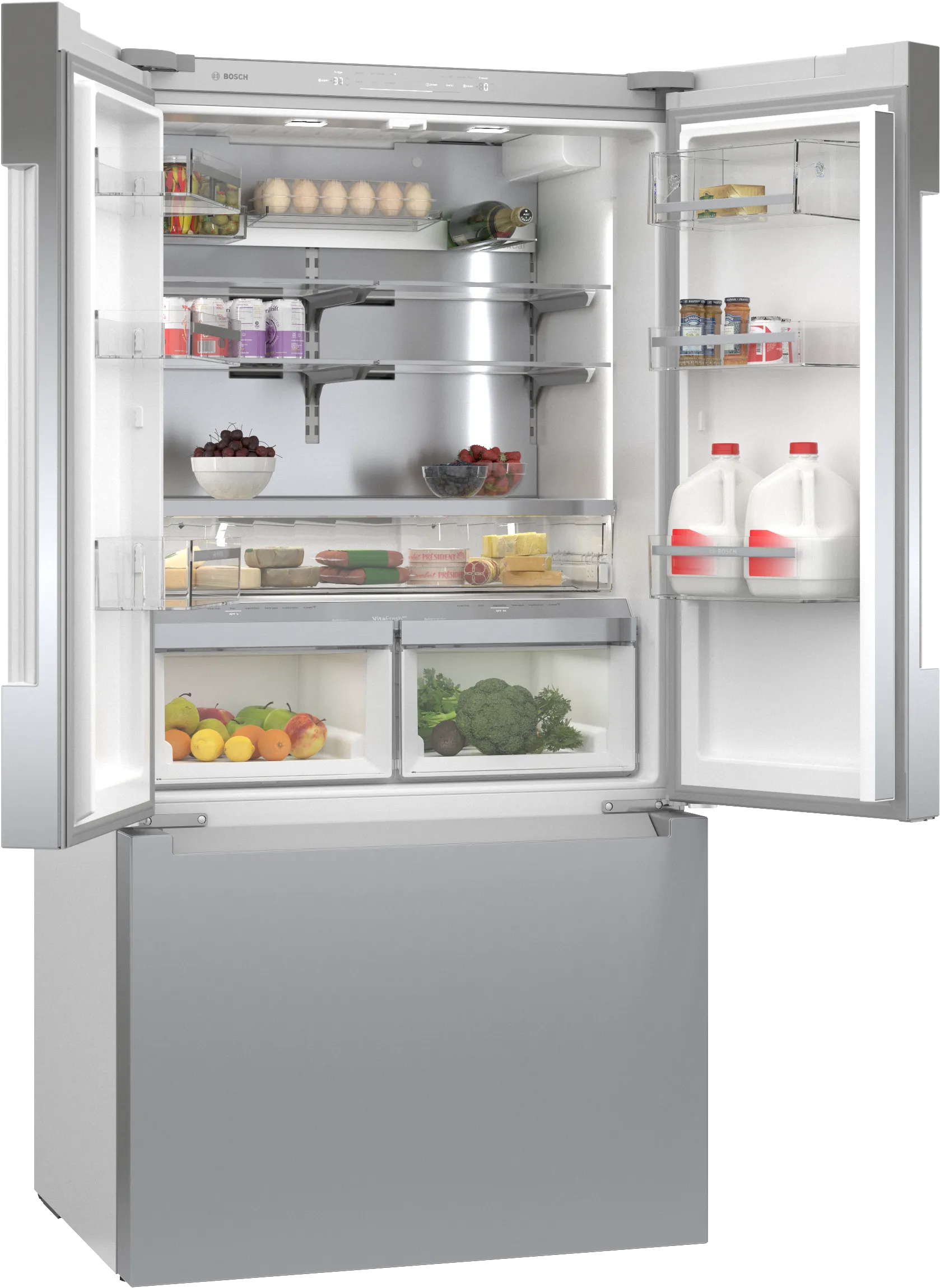 Bosch B36CT81ENS 800 Series French Door Bottom Mount Refrigerator 36'' Stainless steel (with anti-fingerprint), Total No Frost