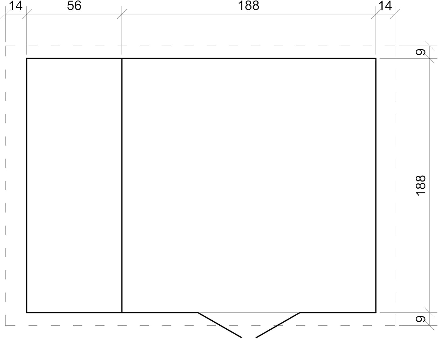 TIMBELA M386F Wooden Garden Shed with Firewood Shed, High-Quality Lockable Door, Garden Shed Wood, W 272 x L 206 x H 218 cm / 3.53 + 0.97 m2 Storage Shed for Garden - Waterproof Roof
