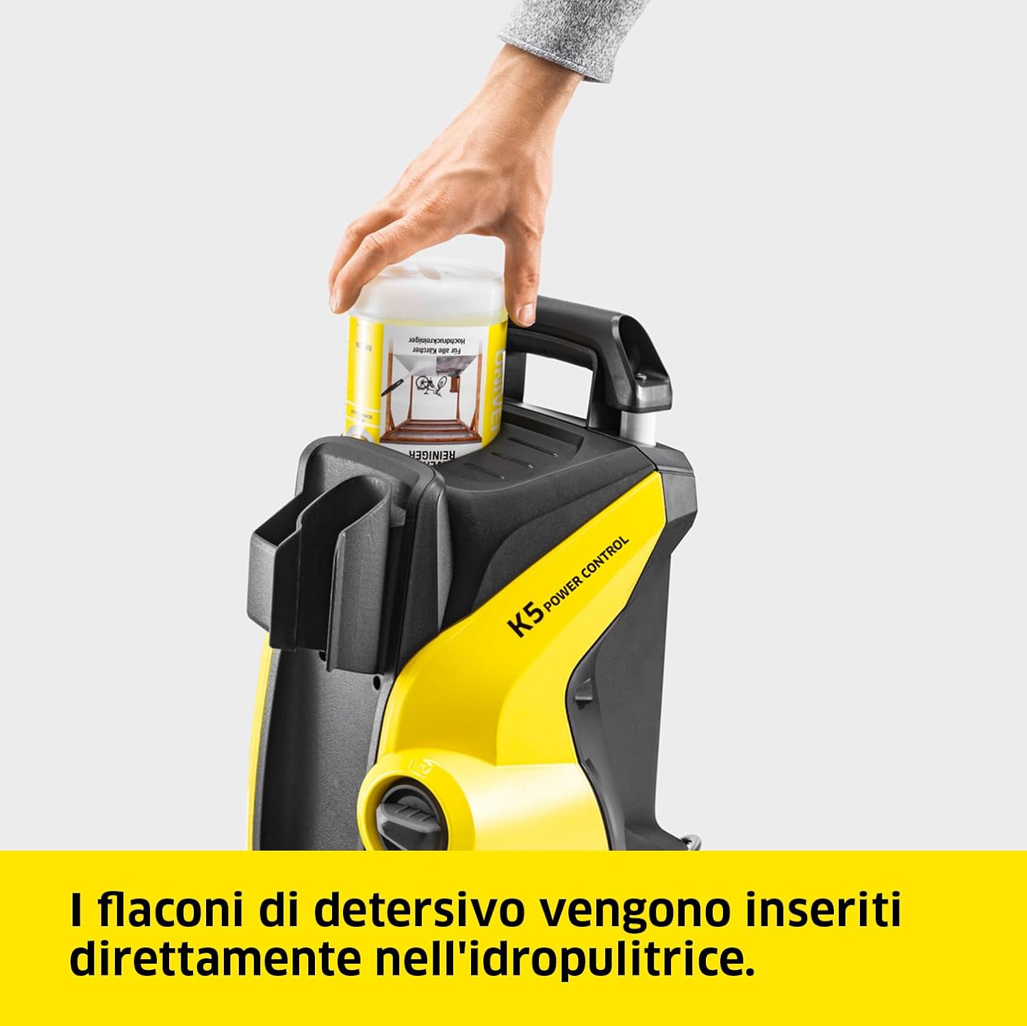 Kärcher K 5 Power Control - Idropulitrice ad Alta Pressione con Power Control,1800W, 145 bar, Idropulitrice elettrica professionale acqua fredda, 2 accessori e pistola LED, Giallo/Nero