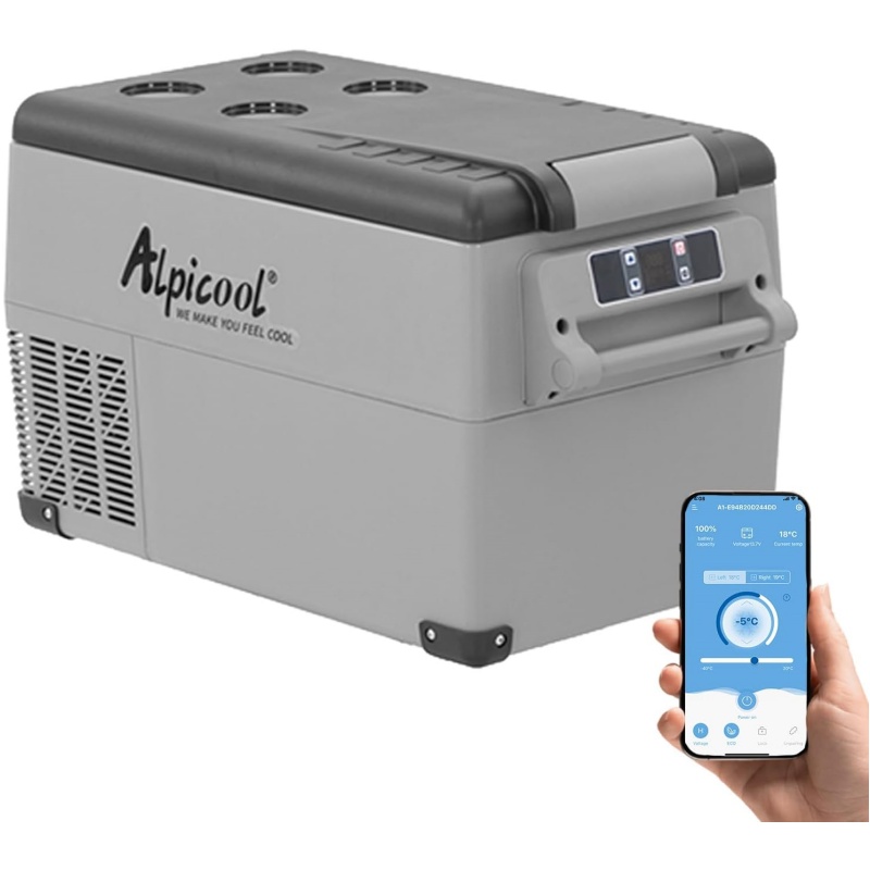 Alpicool CF35 35L Compressor Car Refrigerator, Portable Camping Fridge DC 12v Freezer for TruckCampervanRVBoat, -20℃ to 20℃ [Energy Class C]