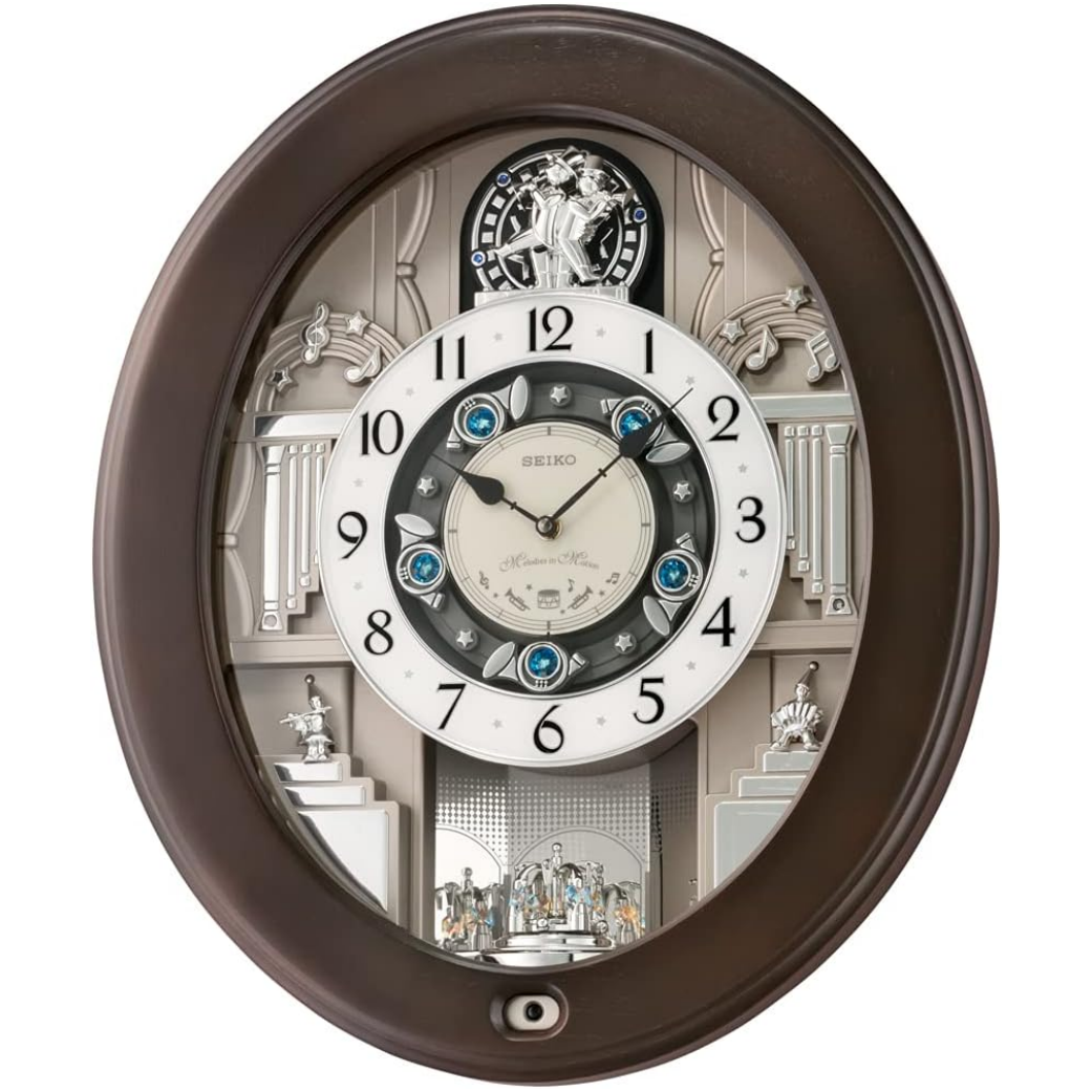 Seiko Melodies in Motion Wall Clock, Golden Trumpets