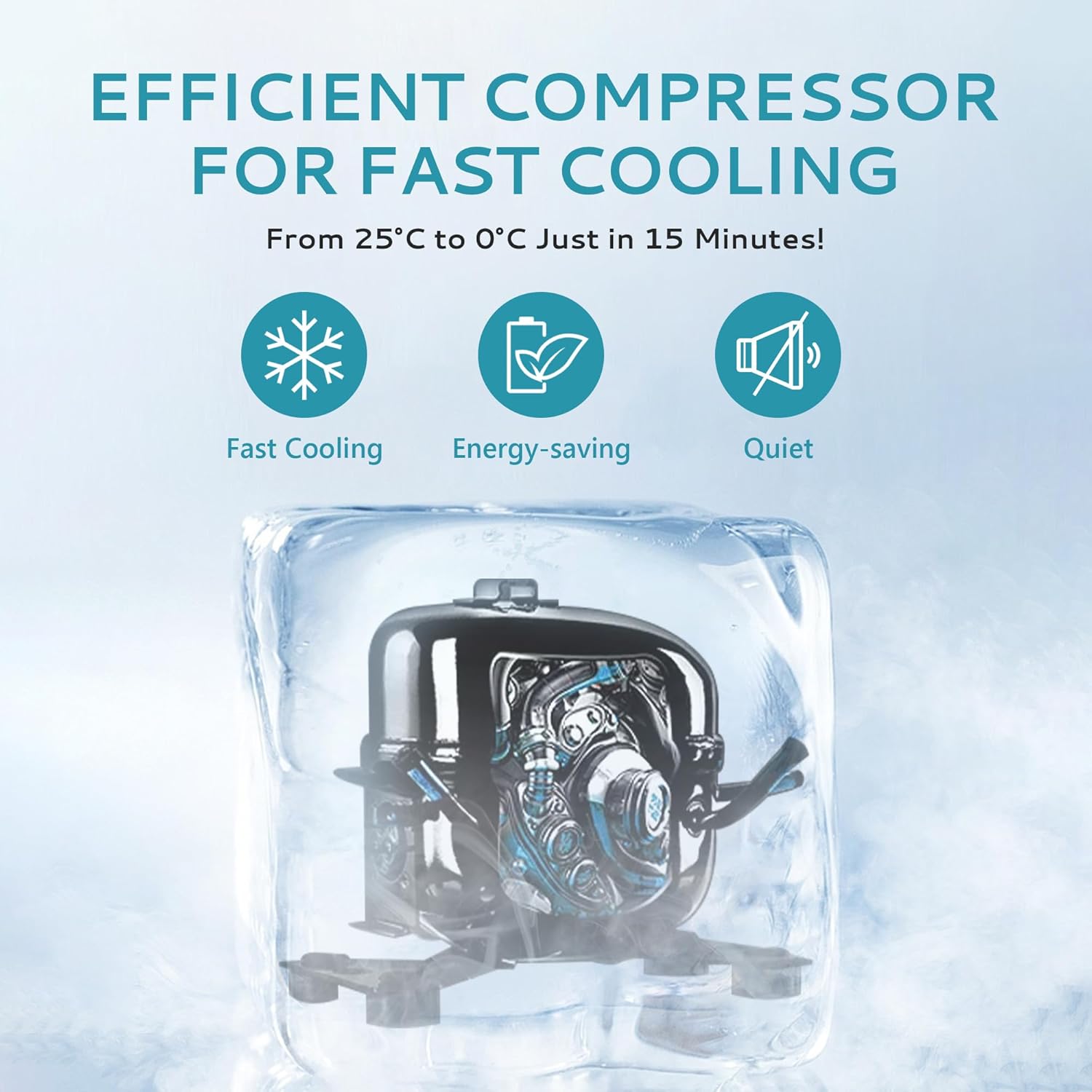 EUHOMY 45L Car Fridge Freezer 12V, Portable Camping Fridge Freezer Car Refrigerators with APP Control, Compressor Fridge with 12/24V DC & 110-240V AC for Camping, RV, Road Trip, Picnic(Gray) [Energy Class B]