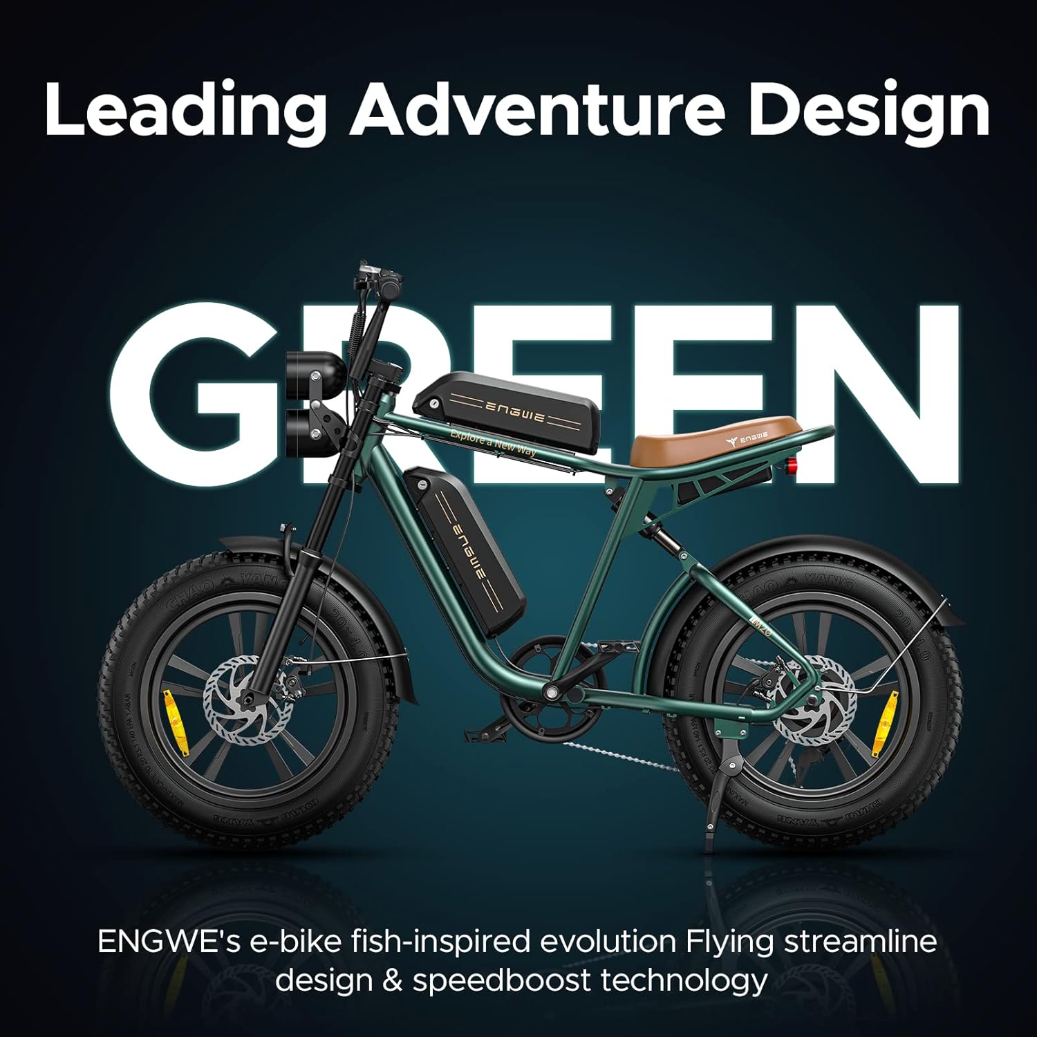 ENGWE E Bike Men's Electric Bicycle Ebike with One Battery/2 Batteries, E-Bike 20 x 4.0 Inch Fat Tyres, Ebike Men up to 75 km/150 km/90 km/170 km, Electric Bicycle 7-Speed, M20/M1