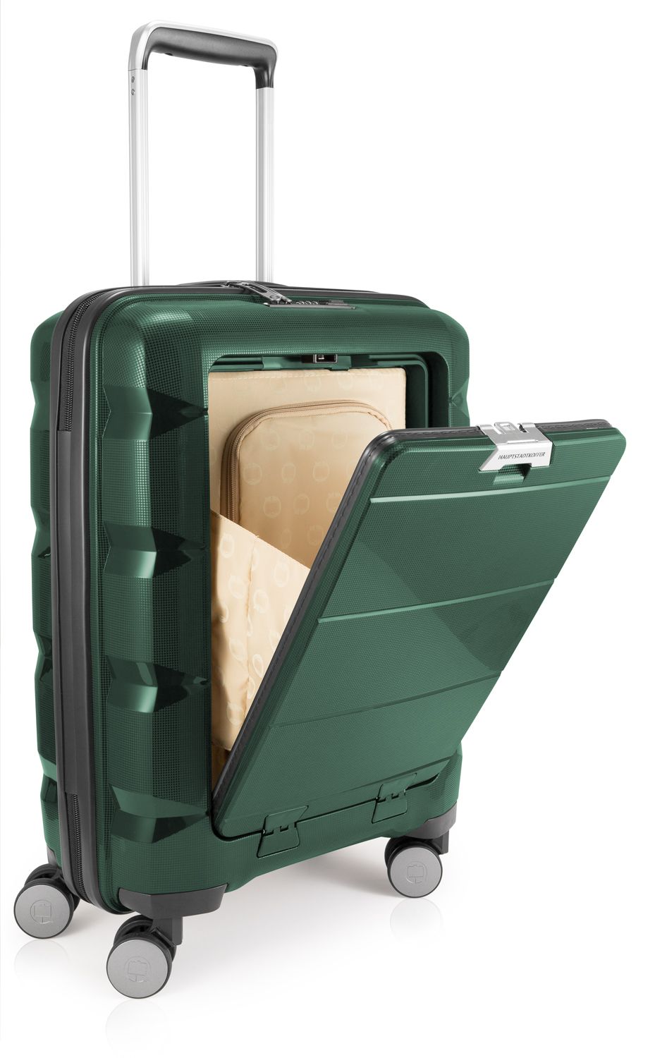 Britz - hand luggage hard case trolley, TSA, 55 cm, 34 liters dark green