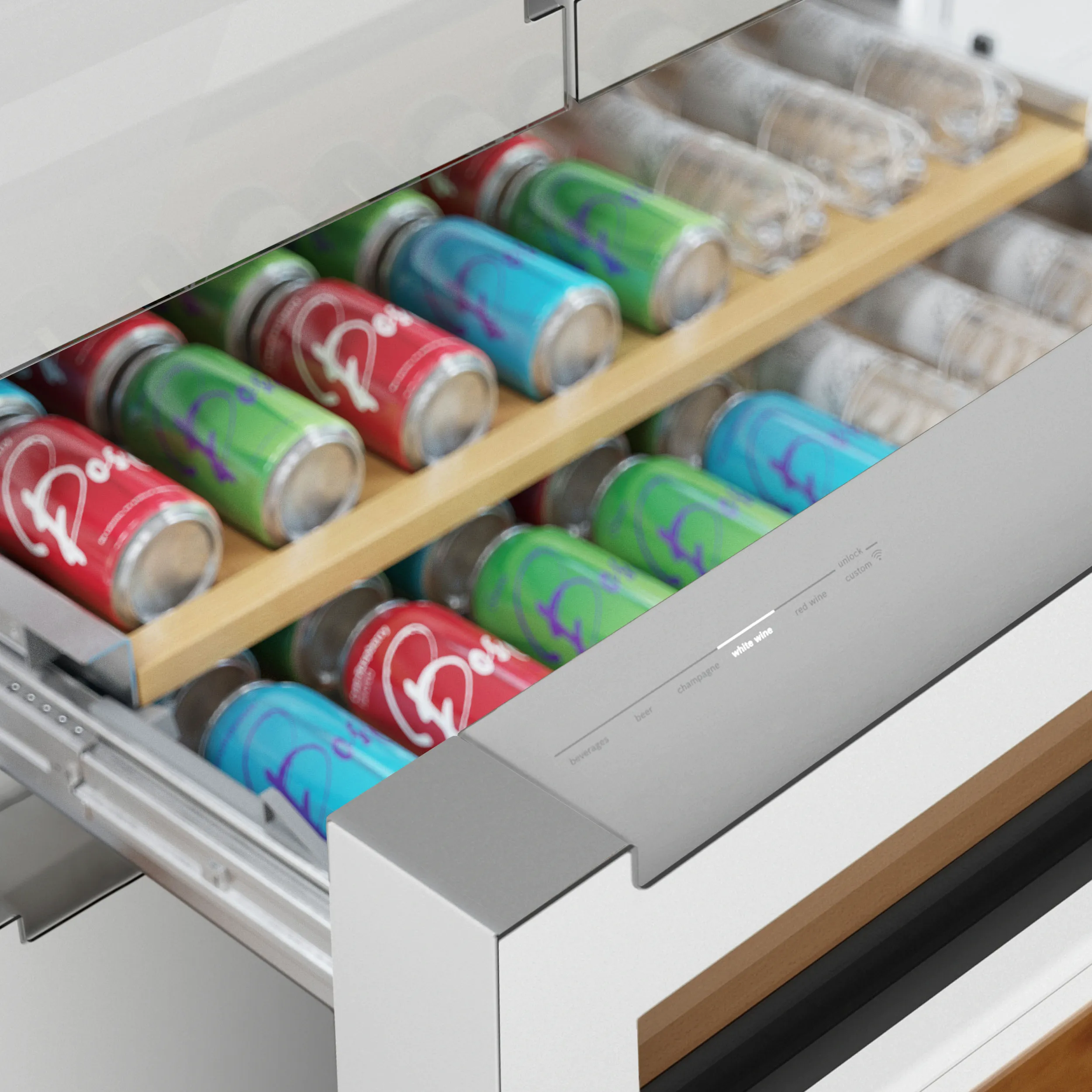 Bosch B36CL81ENW 800 Series French Door Bottom Mount Refrigerator, Glass door 36'' White, Total No Frost