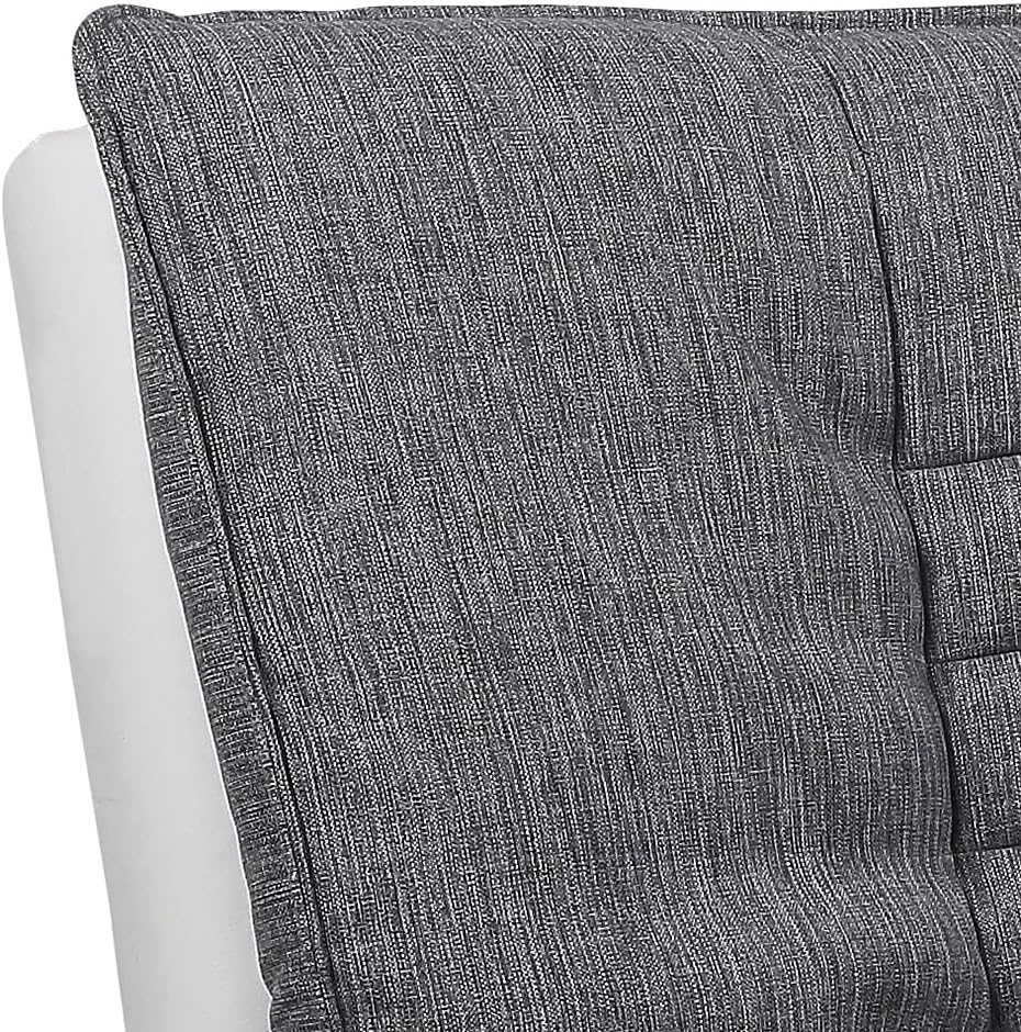 AC Design Furniture Jasper Sofa Bed W: 196 x H: 91 x D: 96 cm, Dark Grey/Black, Fabric/Metal