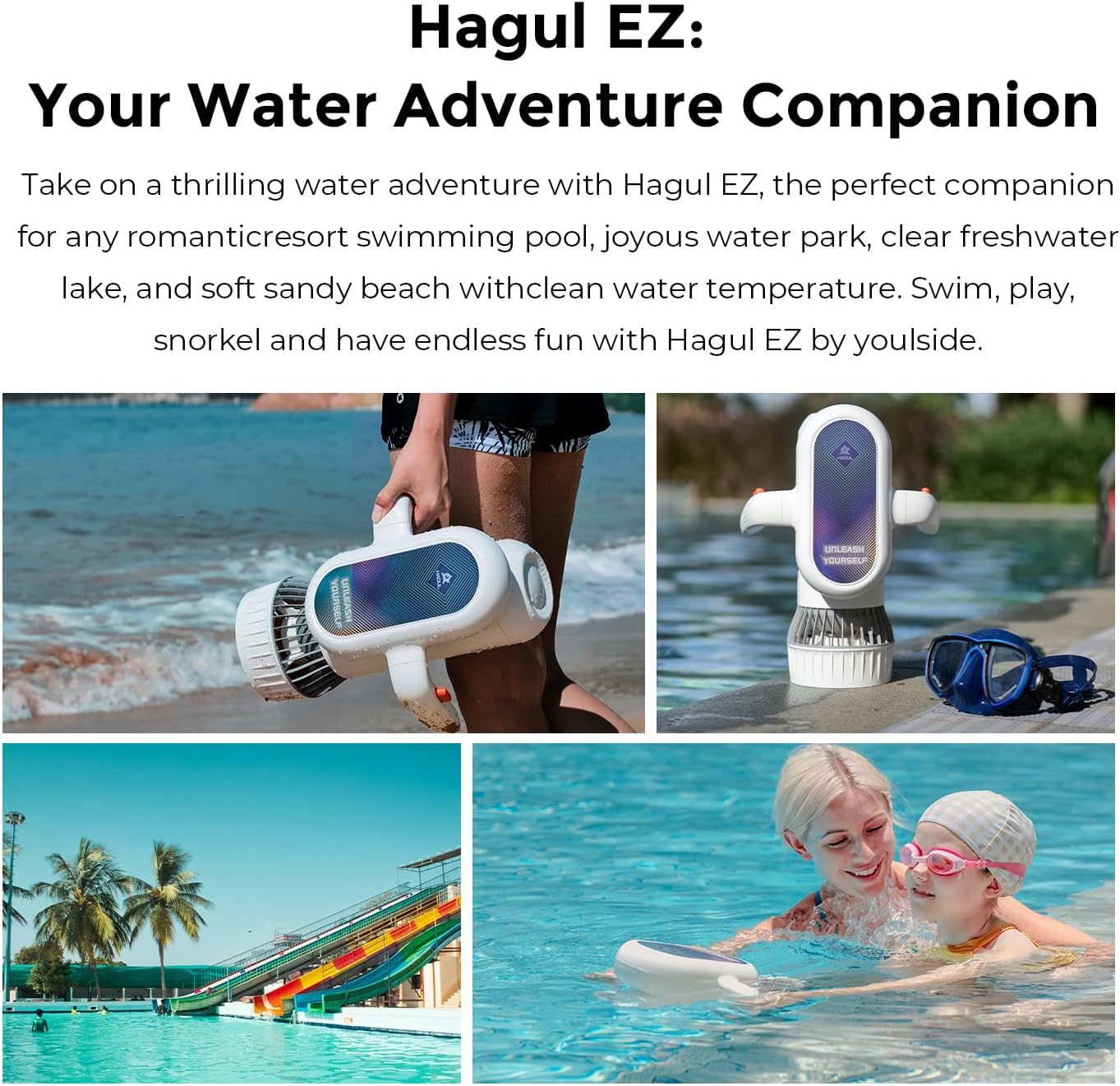 Hagul Underwater Scooter 50 Minutes, 2 Speed Switch, 50 Minutes, 15m Waterproof, Water Sports, Kids Pool