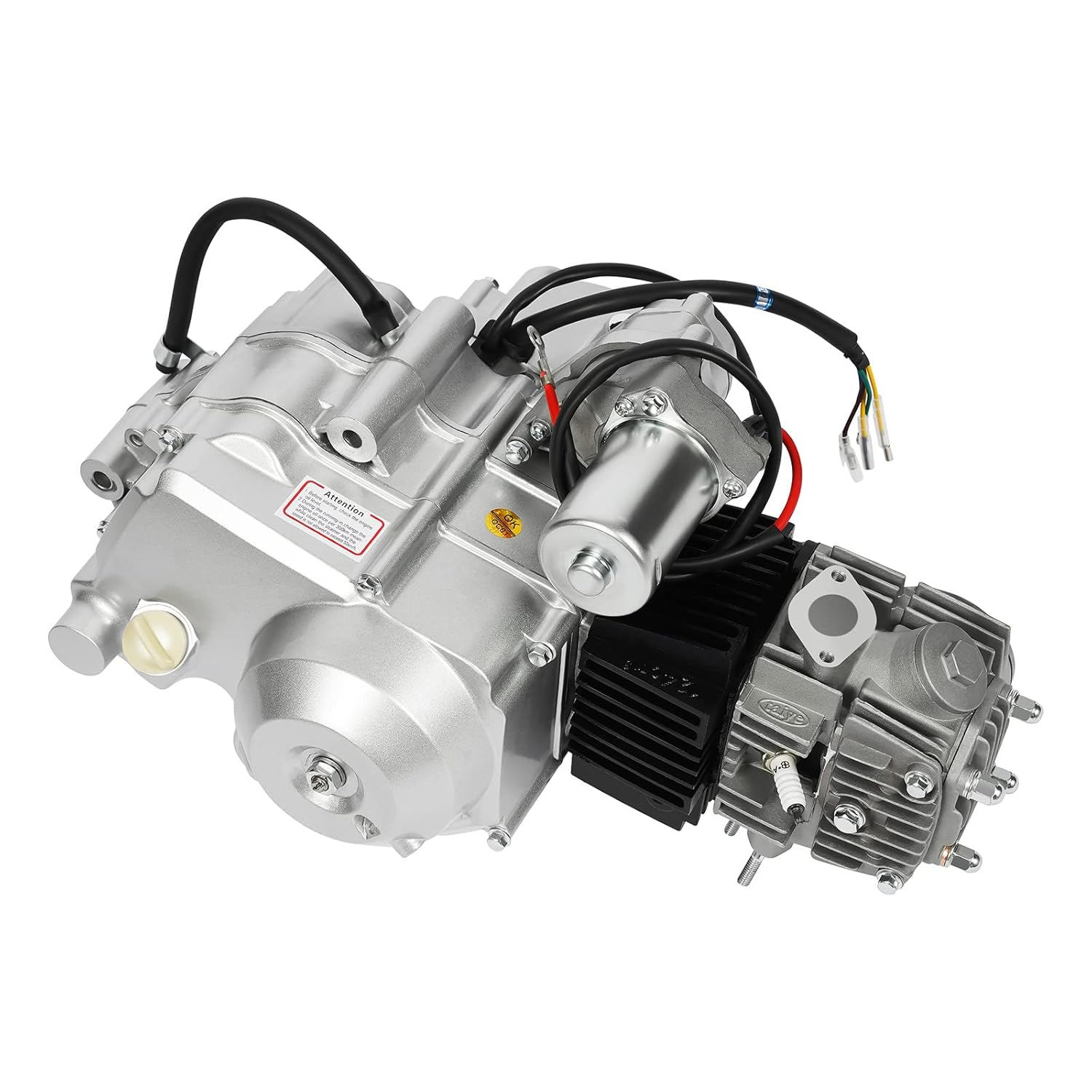 125cc 4-Takt-Motor, Einzylinder Pocket Bike Motoren, Dirtbike Motor 3 Gänge + 1 Rückwärtsgang mit Luftgekühlt CDI Zündung Elektrischer Start…