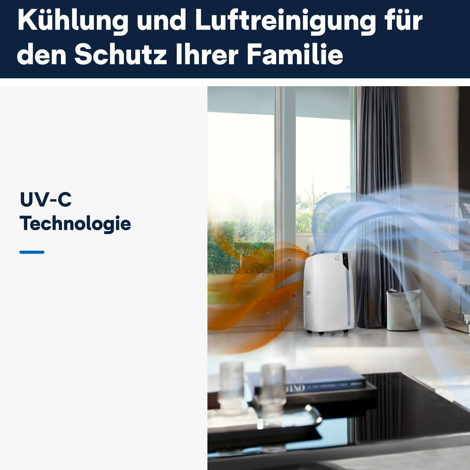 De'Longhi Pinguino PAC EX UV-Carelight, Mobile Klimaanlage mit EcoRealFeel