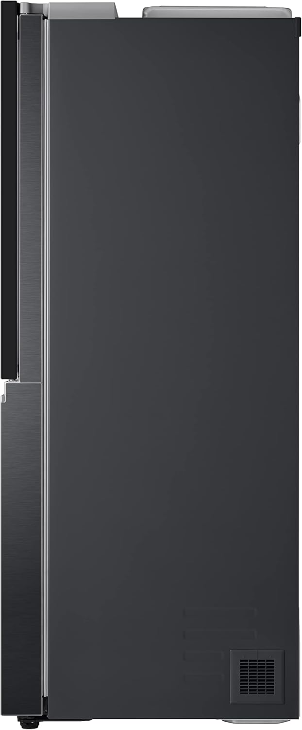 LG Electronics GSXV90MCAE Side-by-Side with InstaView Door-in-Door®, Ice, Crushed Ice and Water Dispenser, 635 Litre Capacity, Energy Efficiency Class E, Fixed Water Connection, Matt Black Steel [Energy Class E]