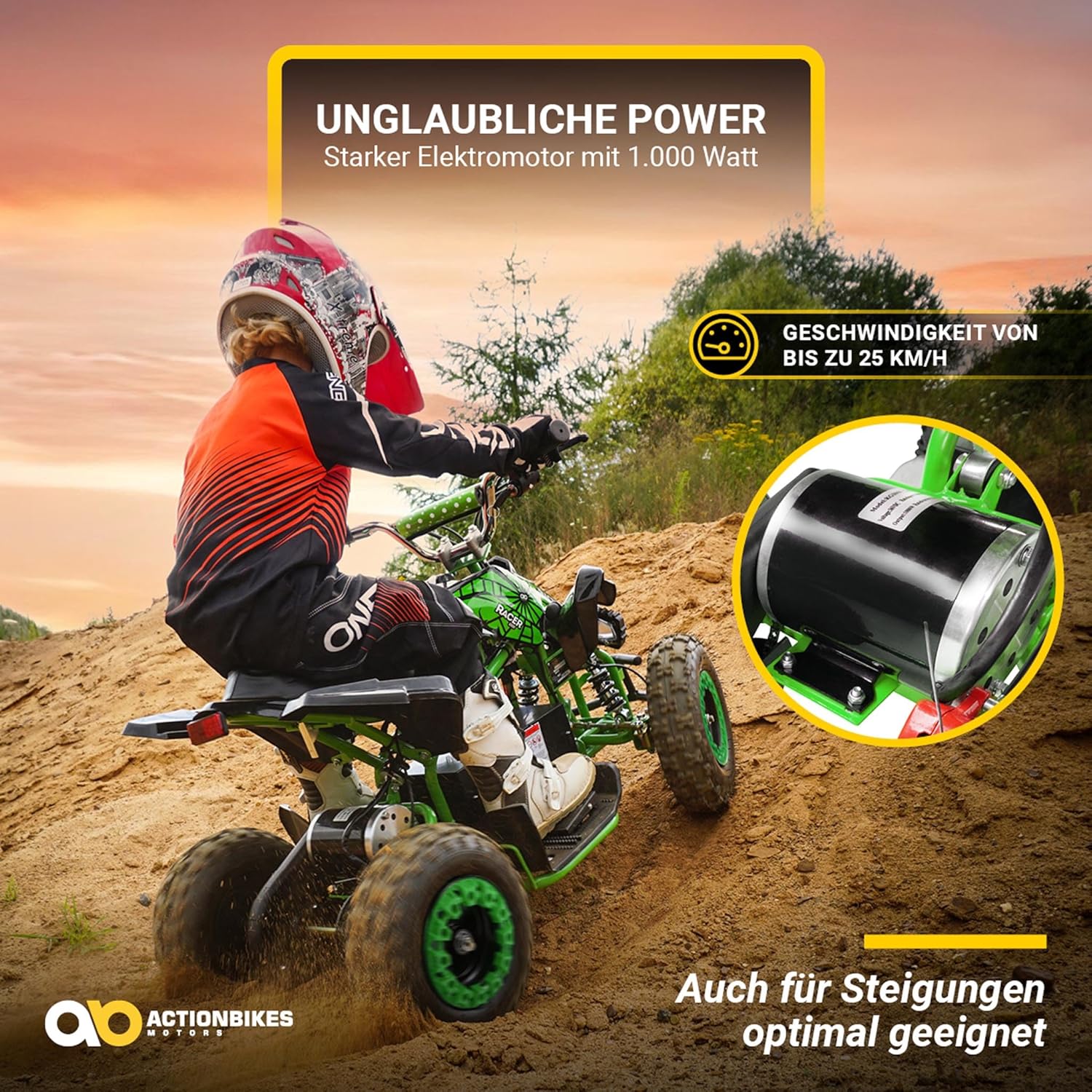Actionbikes Motors Kids Quad Electric ATV Racer
