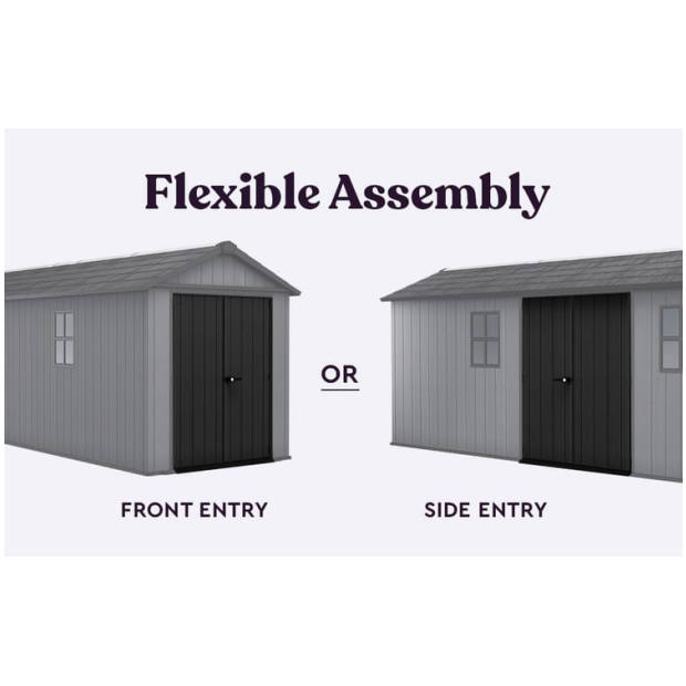 Newton Plus 7.5x17 Storage Shed - Grey